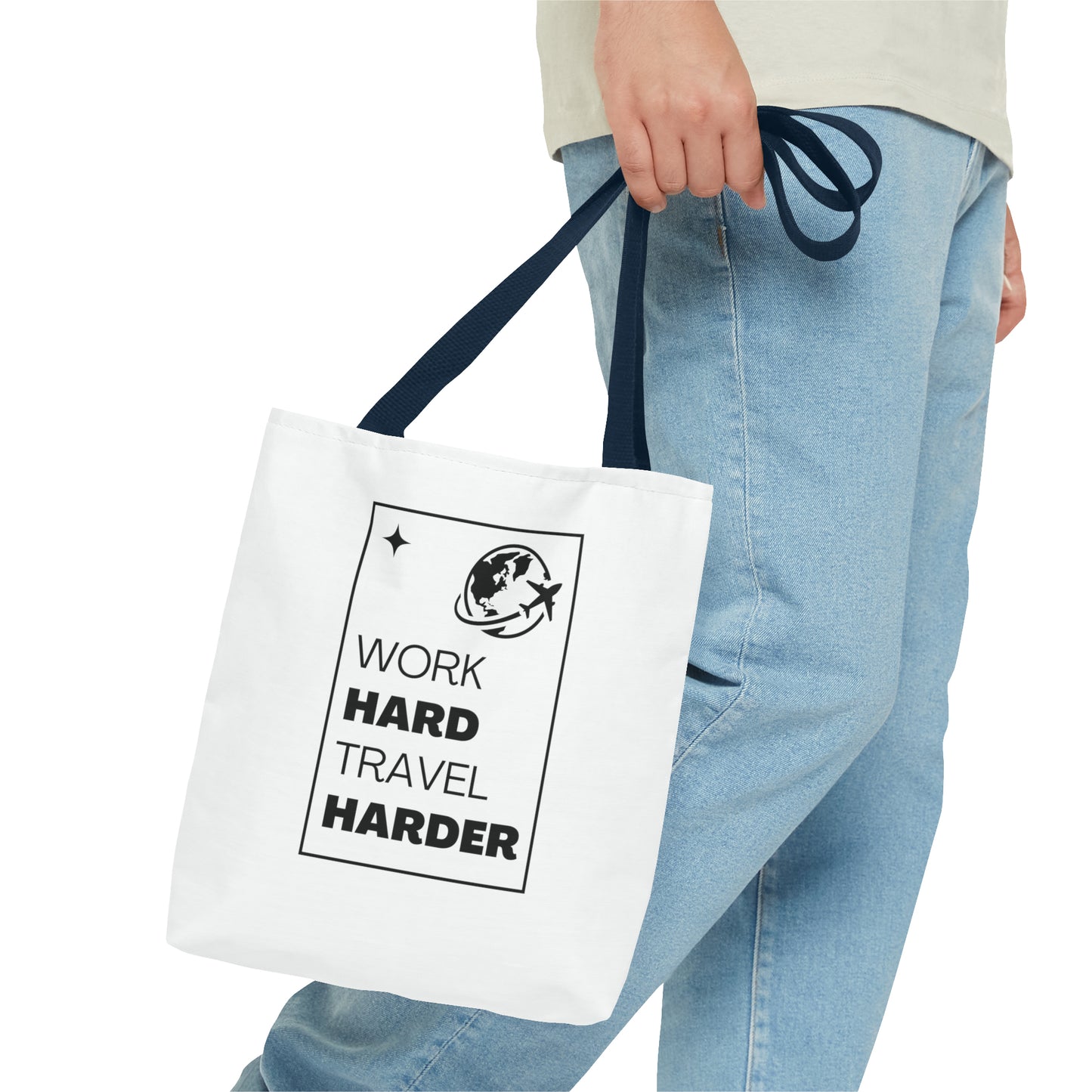 Work Hard Travel Harder Carry On Tote Bag (AOP)