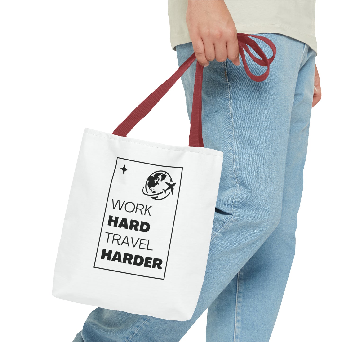 Work Hard Travel Harder Carry On Tote Bag (AOP)