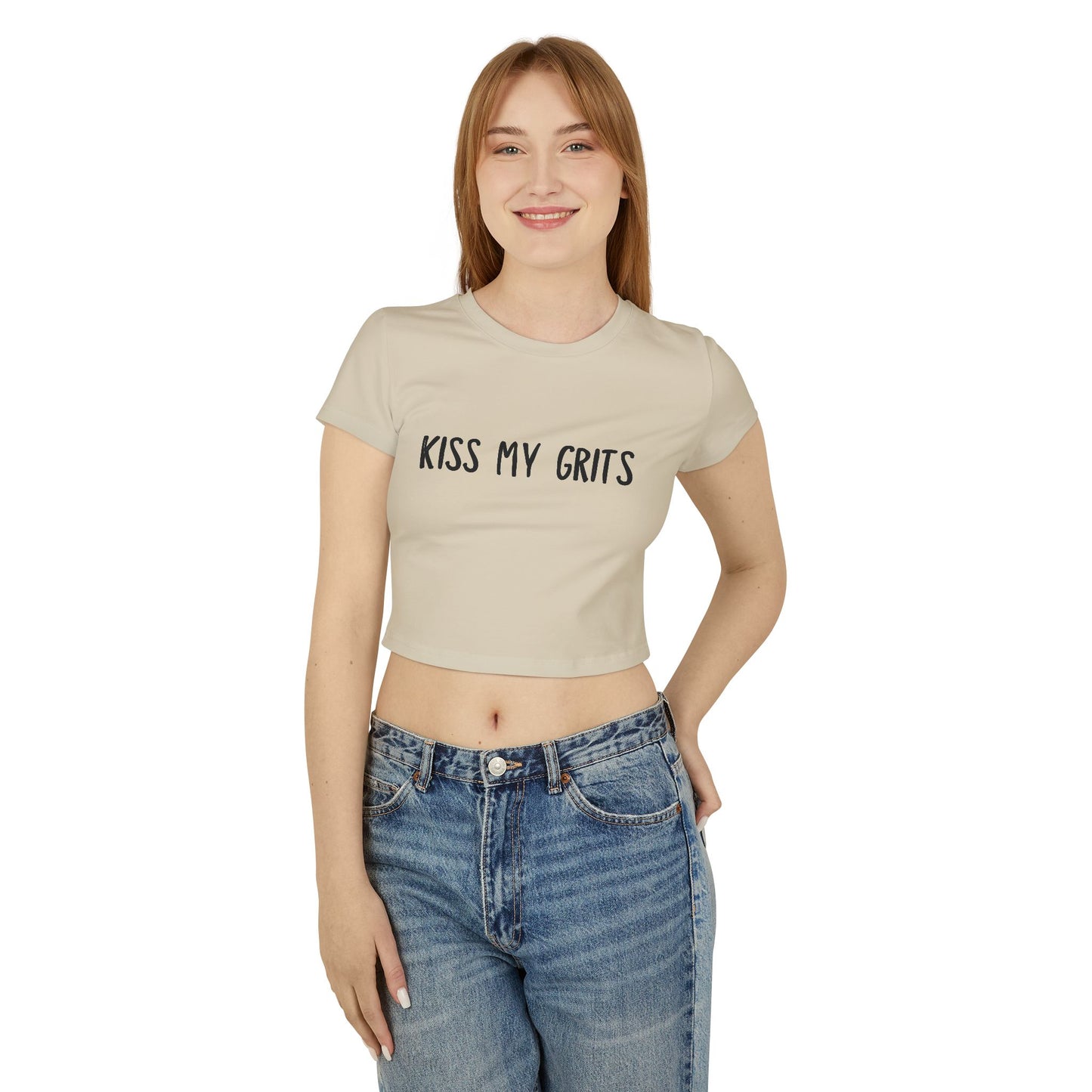 Kiss My Grits Cropped T-Shirt – Retro Southern Sassy Tee