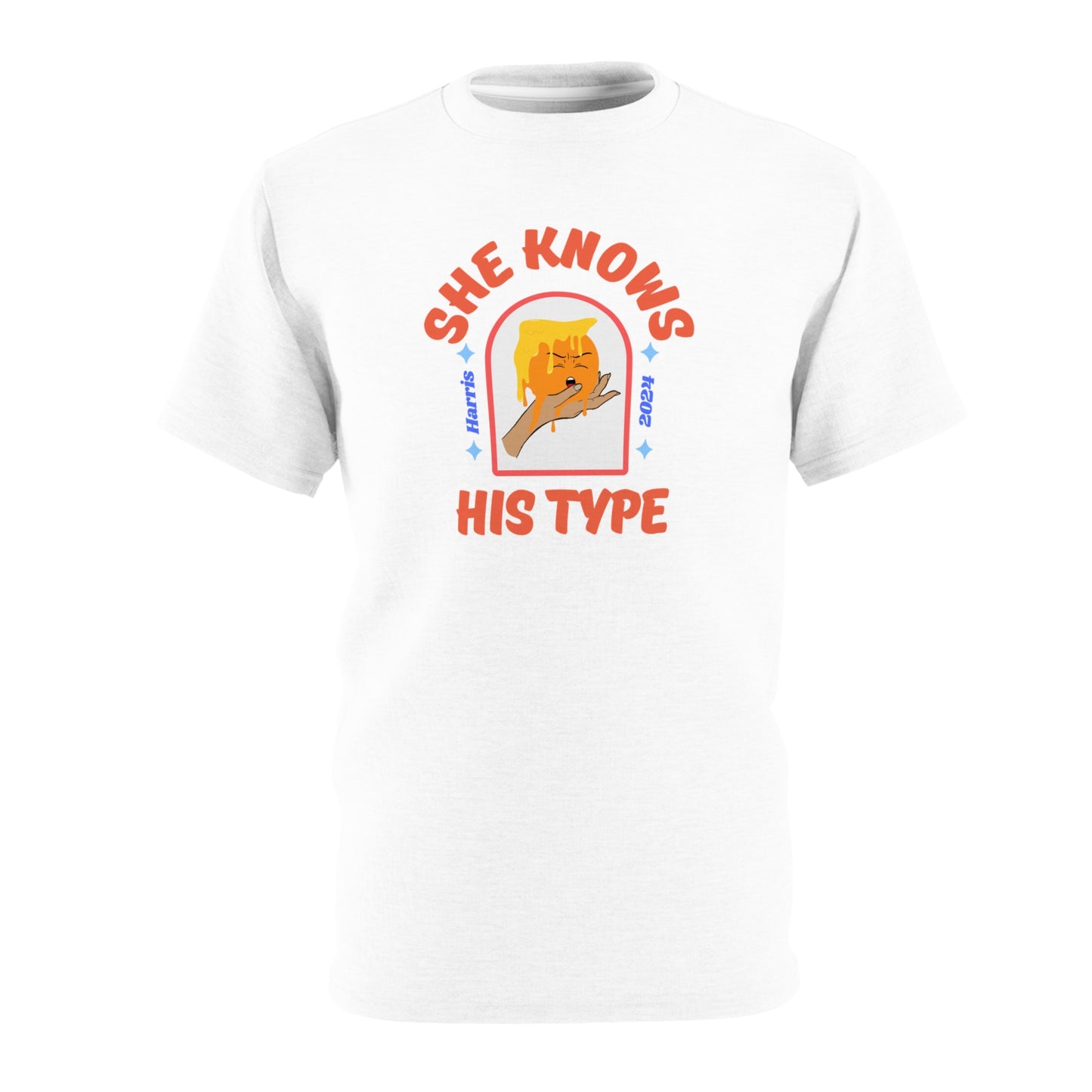 She Knows His Type Unisex Cut & Sew Tee (AOP)