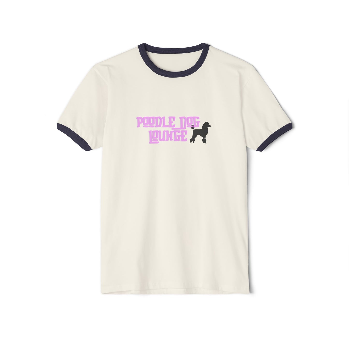 Poodle Dog Lounge Unisex Cotton Ringer T-Shirt