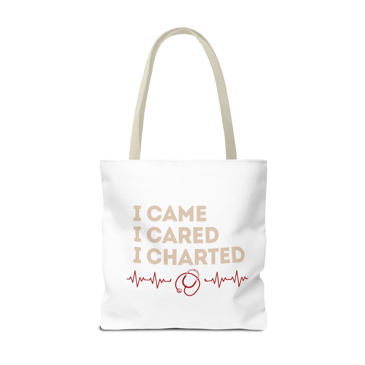 I Came I Cared I Charted Tote Bag