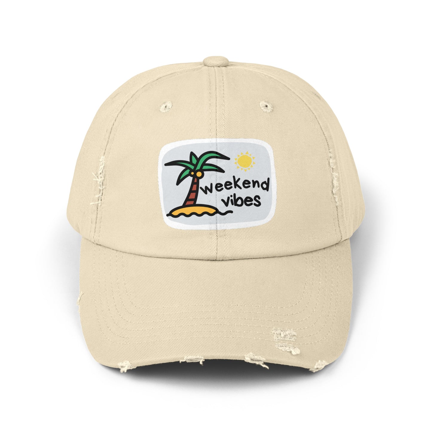 Weekend Beach Vibes Unisex Distressed Cap