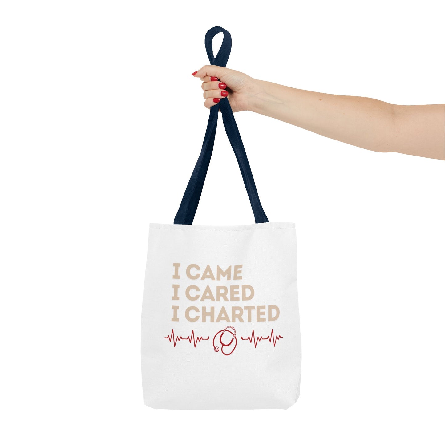 I Came I Cared I Charted Tote Bag