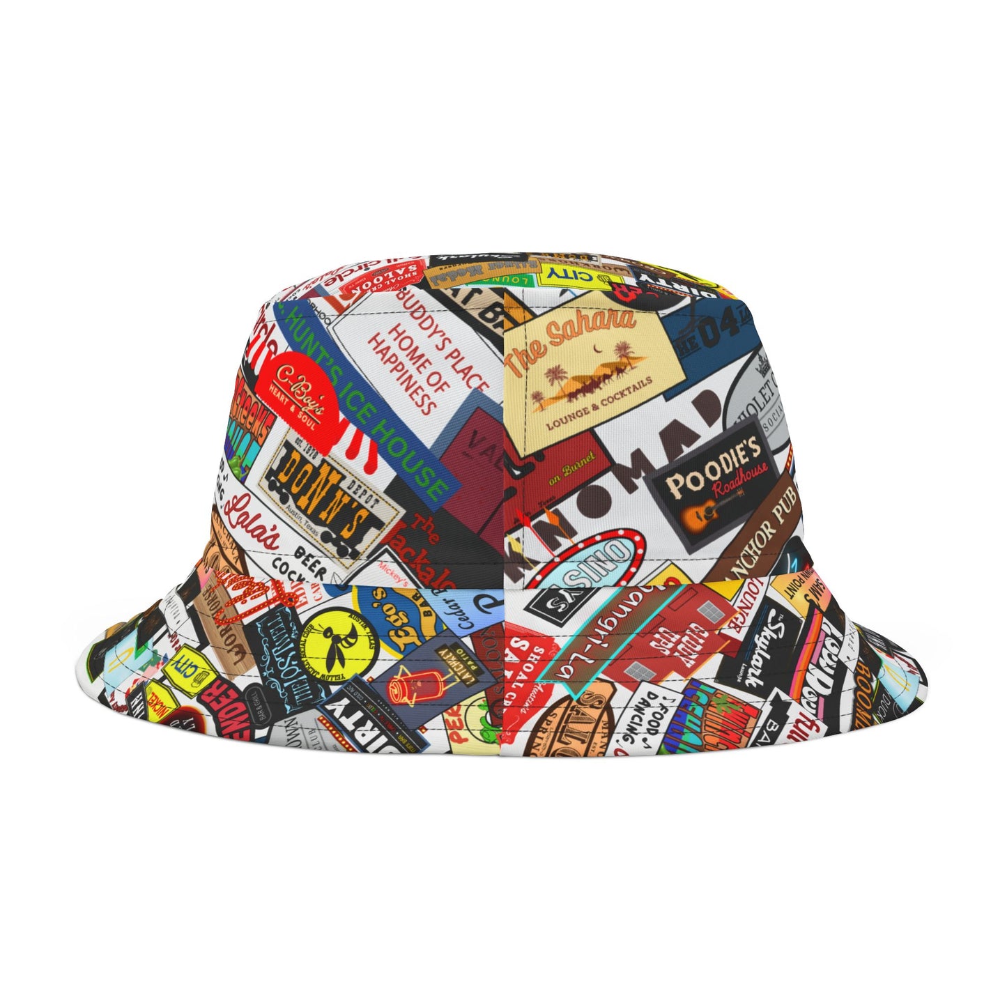 Bucket Hat - Austin Texas Dive Bars Scramble Print