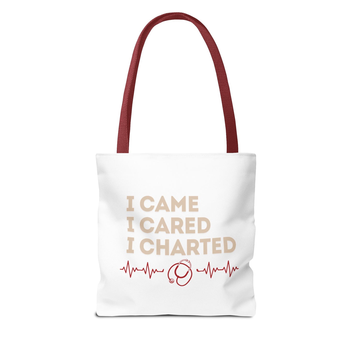 I Came I Cared I Charted Tote Bag