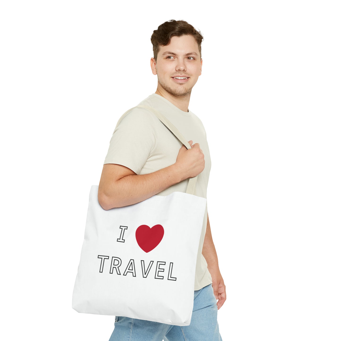 I Love Travel Carry On Tote Bag (AOP)