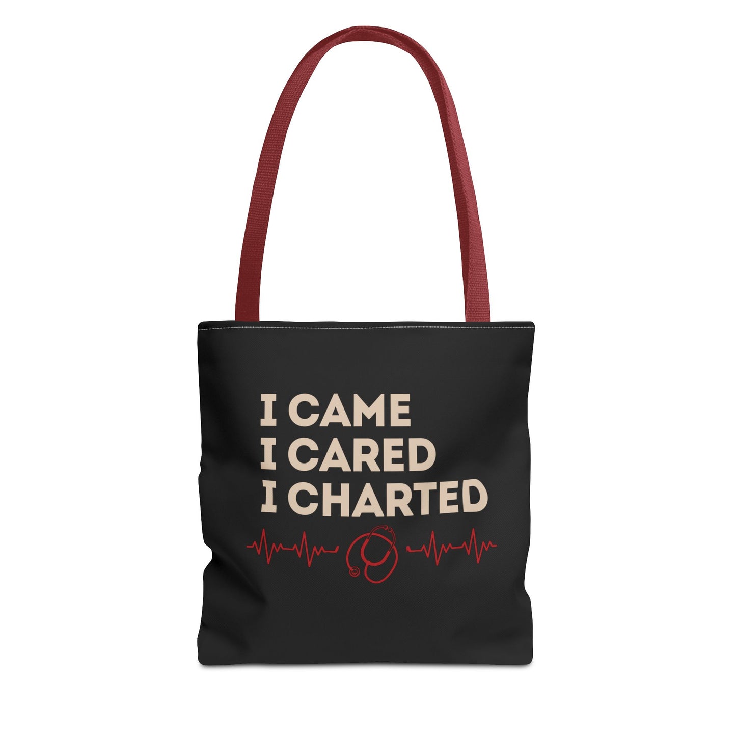 I Came I Cared I Charted Tote Bag