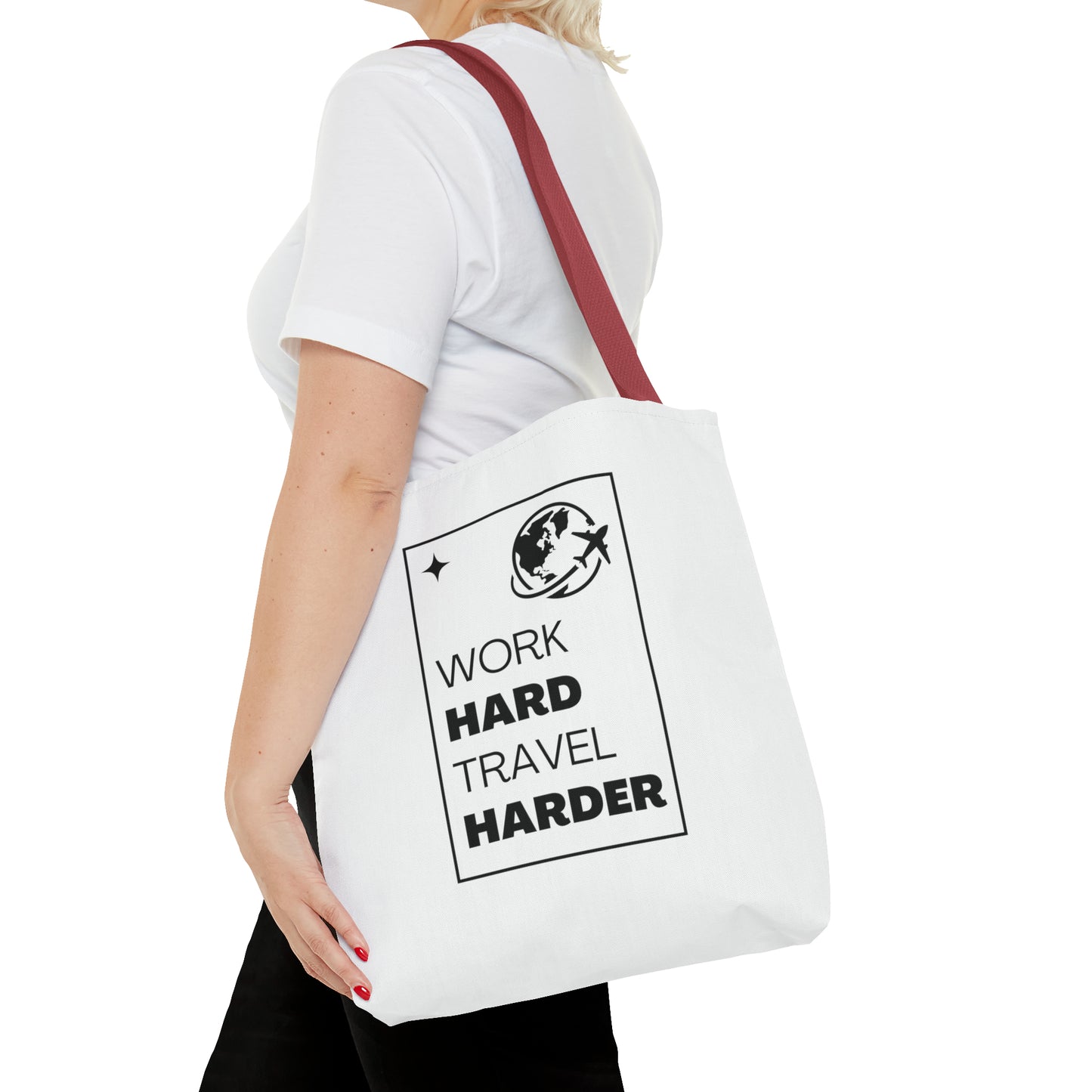 Work Hard Travel Harder Carry On Tote Bag (AOP)