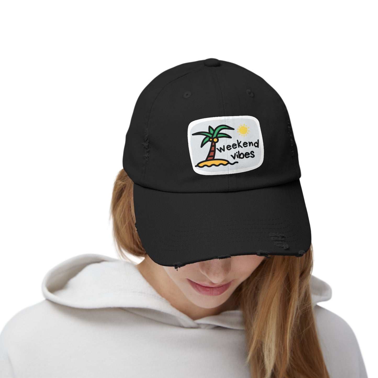 Weekend Beach Vibes Unisex Distressed Cap