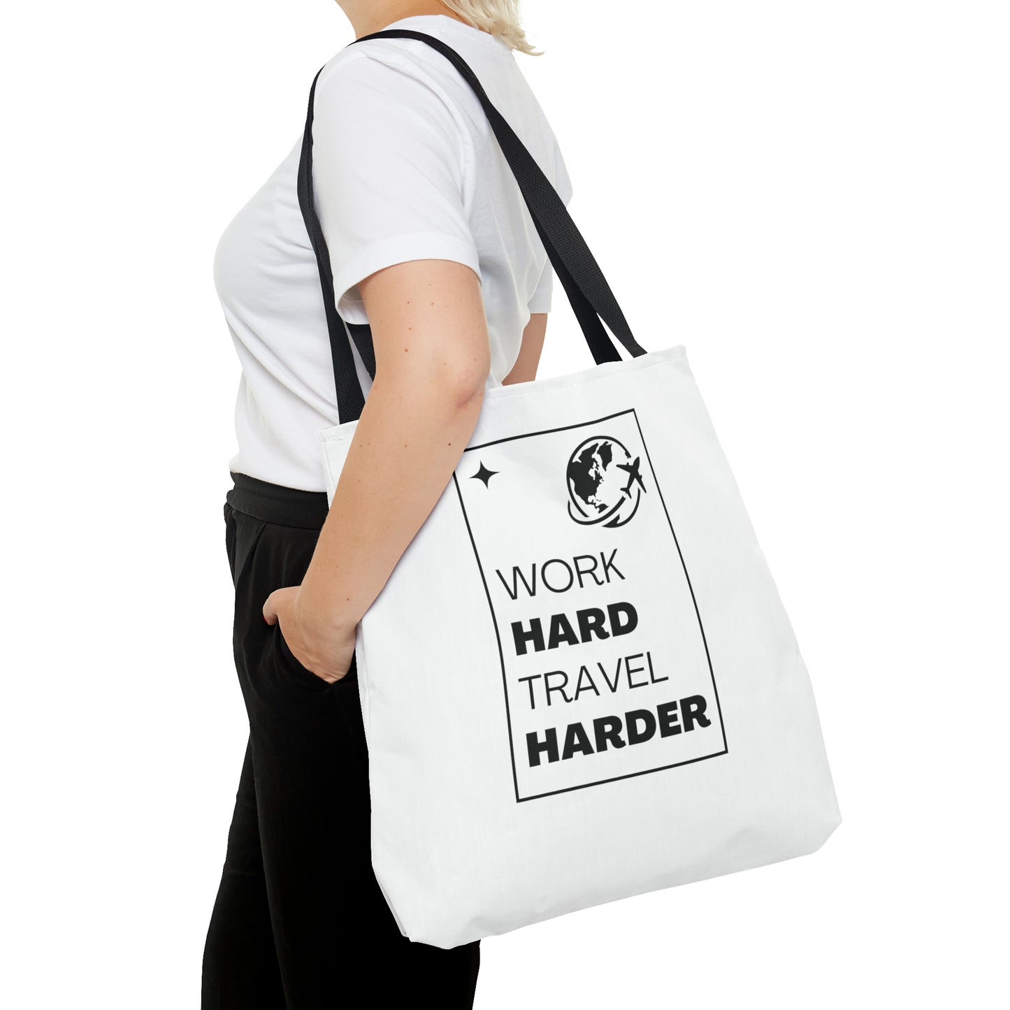 Work Hard Travel Harder Carry On Tote Bag (AOP)