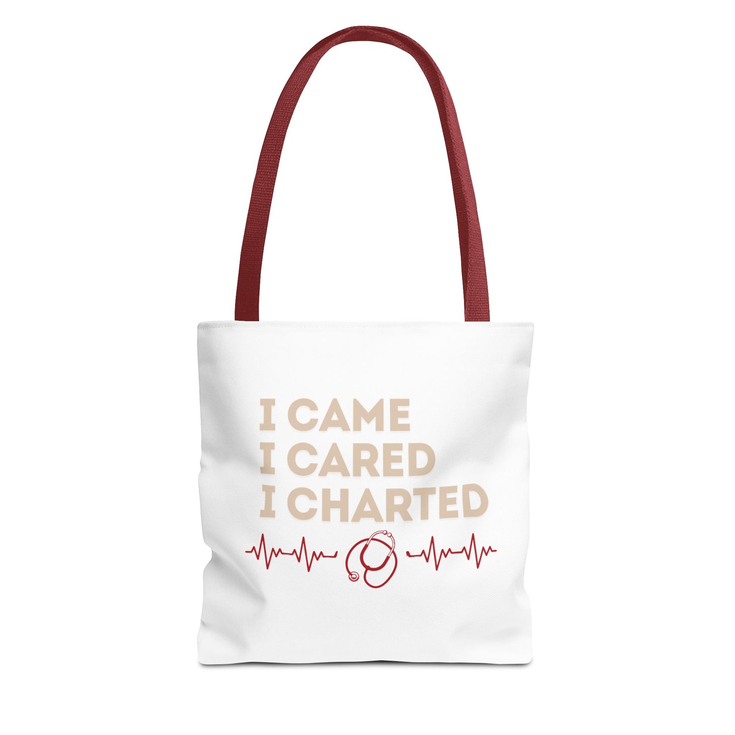 I Came I Cared I Charted Tote Bag