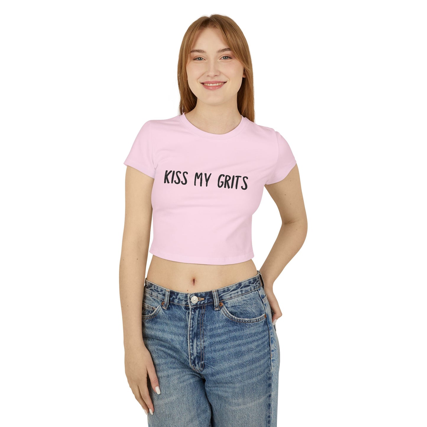Kiss My Grits Cropped T-Shirt – Retro Southern Sassy Tee