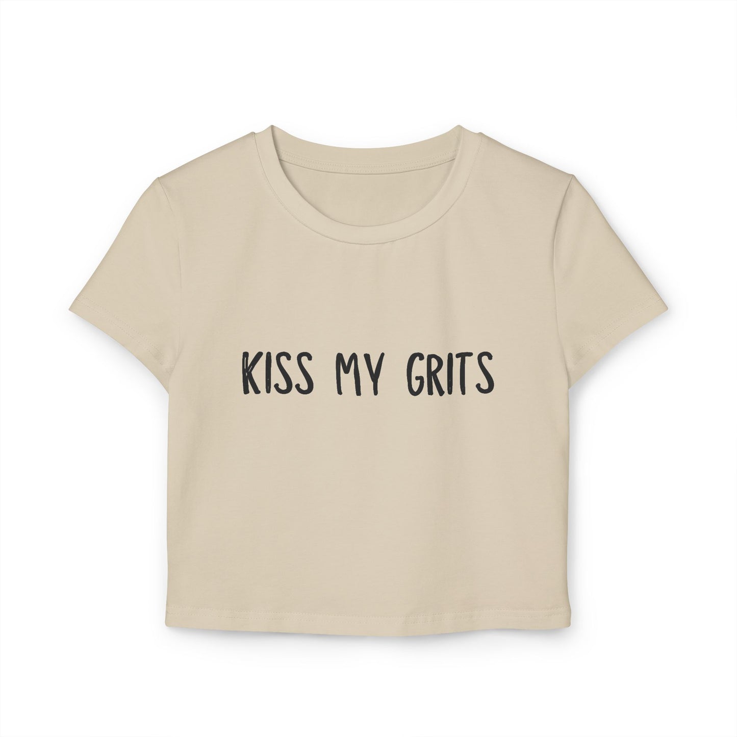 Kiss My Grits Cropped T-Shirt – Retro Southern Sassy Tee