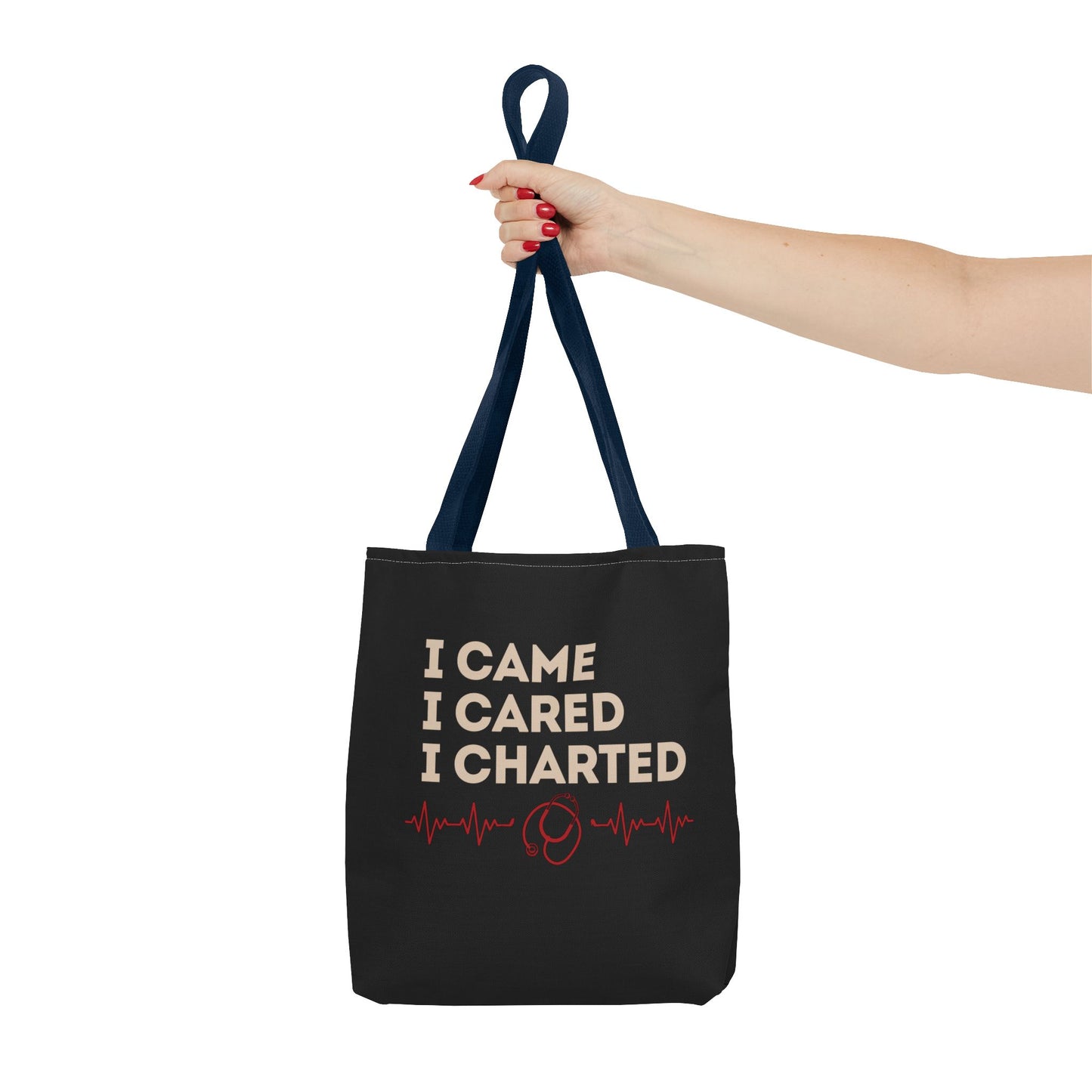 I Came I Cared I Charted Tote Bag