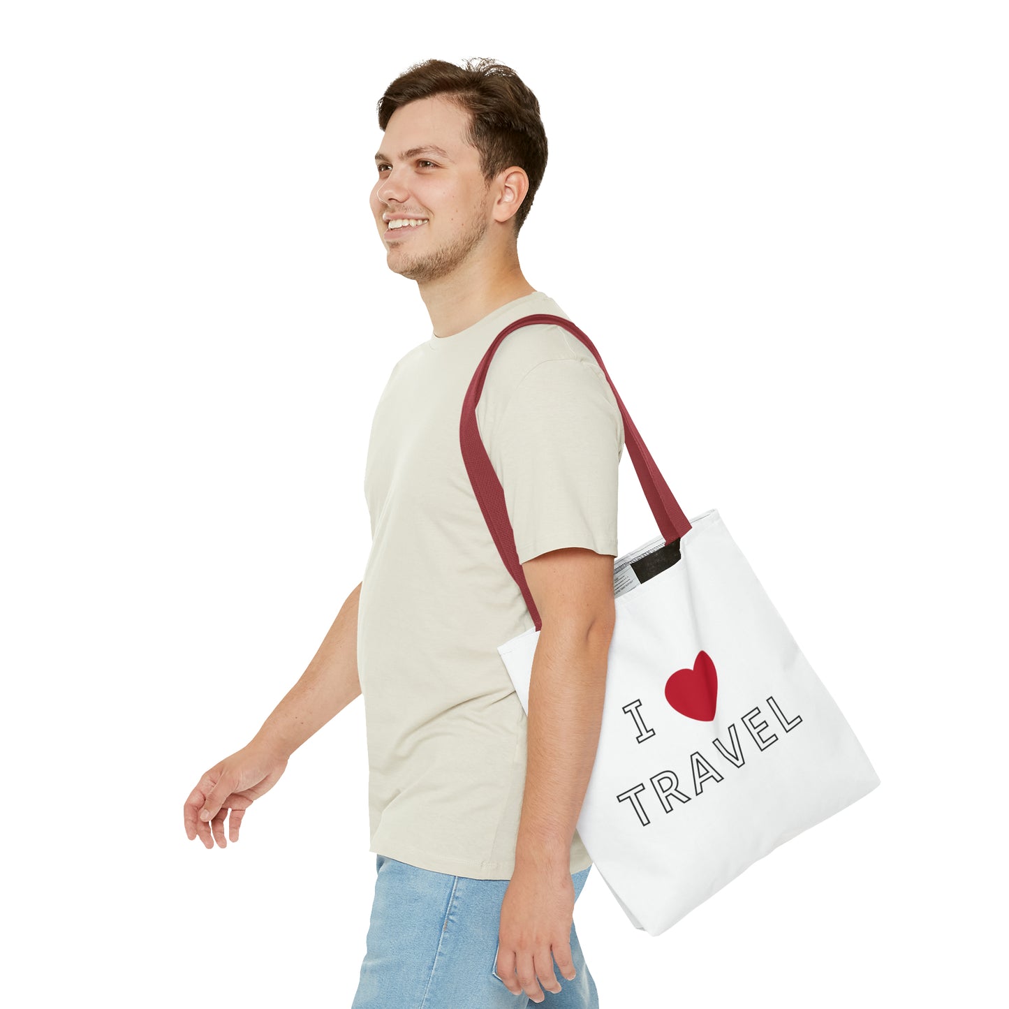 I Love Travel Carry On Tote Bag (AOP)