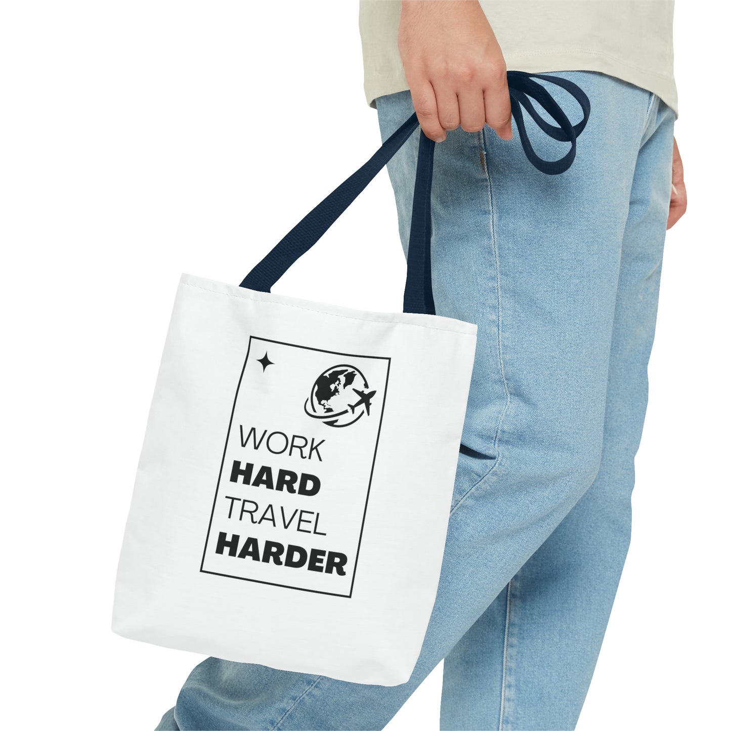 Work Hard Travel Harder Carry On Tote Bag (AOP)