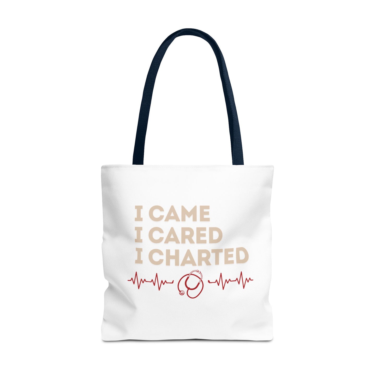 I Came I Cared I Charted Tote Bag