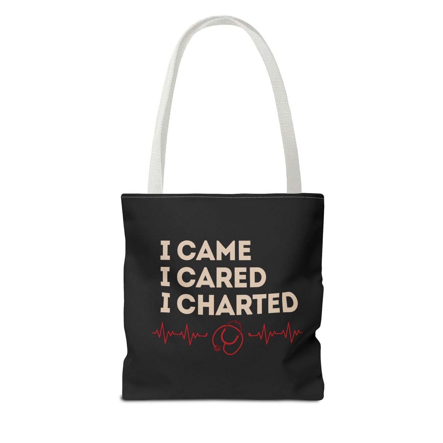 I Came I Cared I Charted Tote Bag