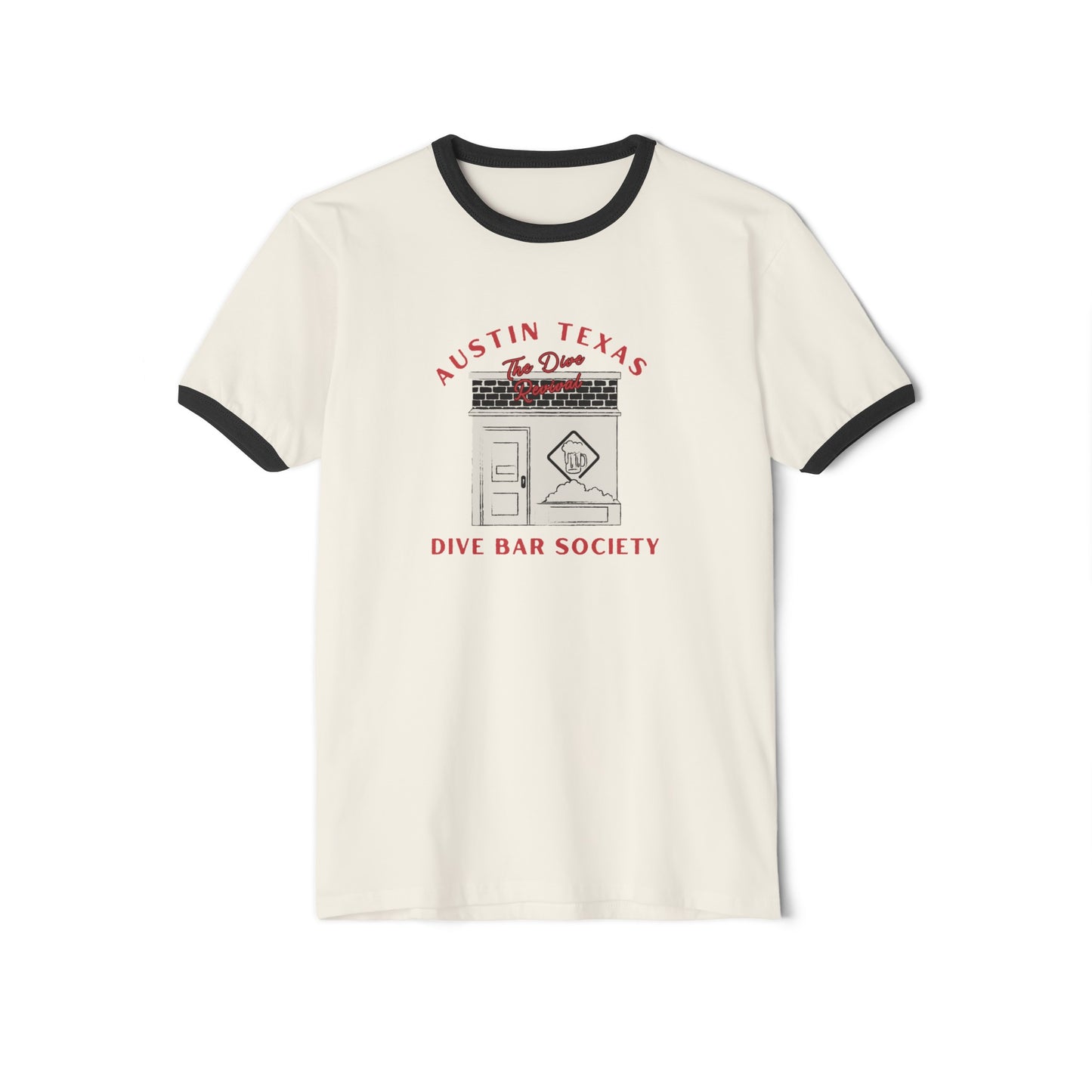 Austin Dive Bar Society Unisex Cotton Ringer T-Shirt