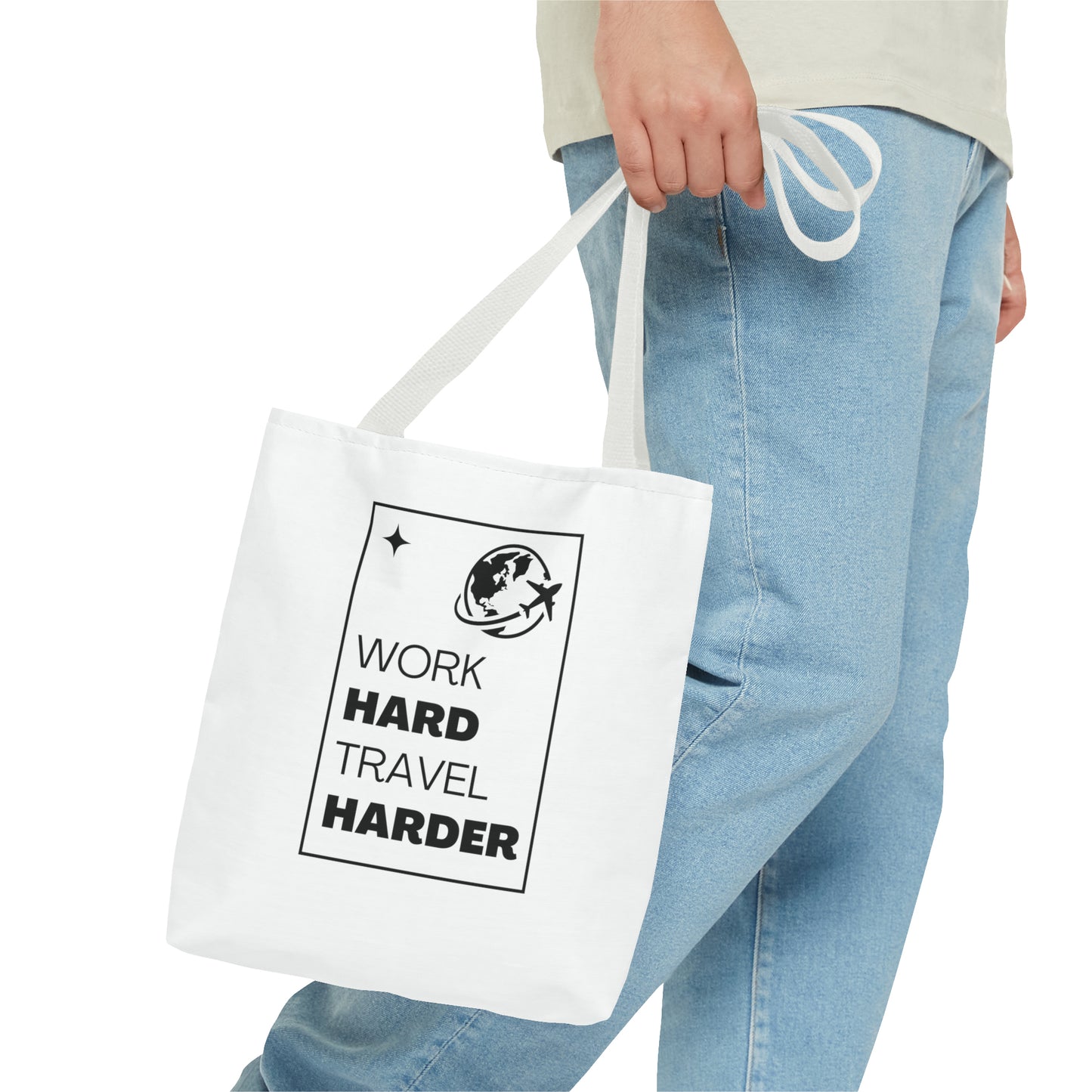 Work Hard Travel Harder Carry On Tote Bag (AOP)