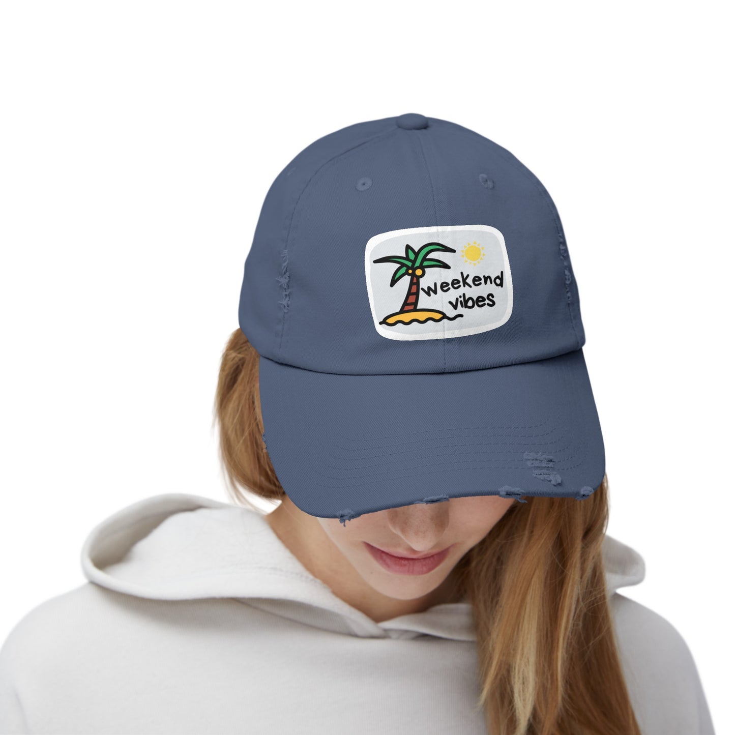 Weekend Beach Vibes Unisex Distressed Cap