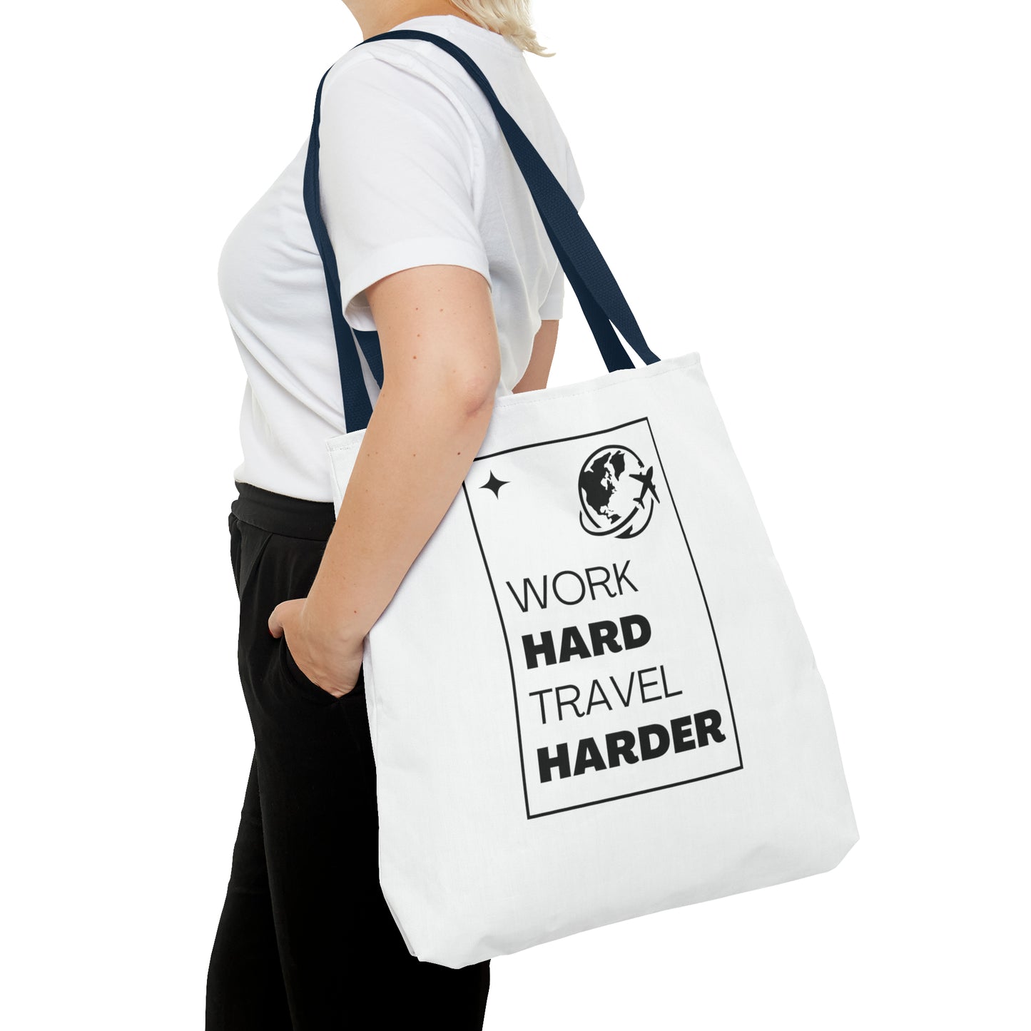 Work Hard Travel Harder Carry On Tote Bag (AOP)