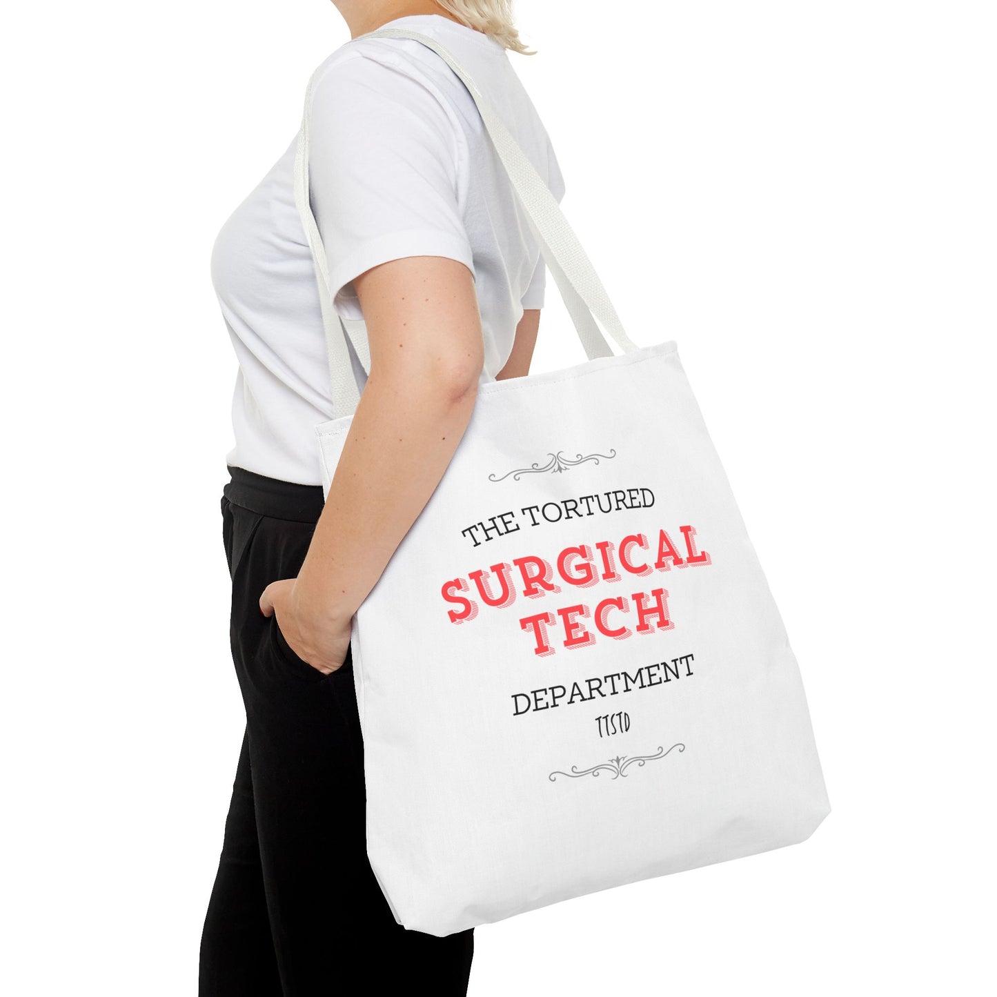 Tortured Surgical Tech Department Tote Bag (AOP)