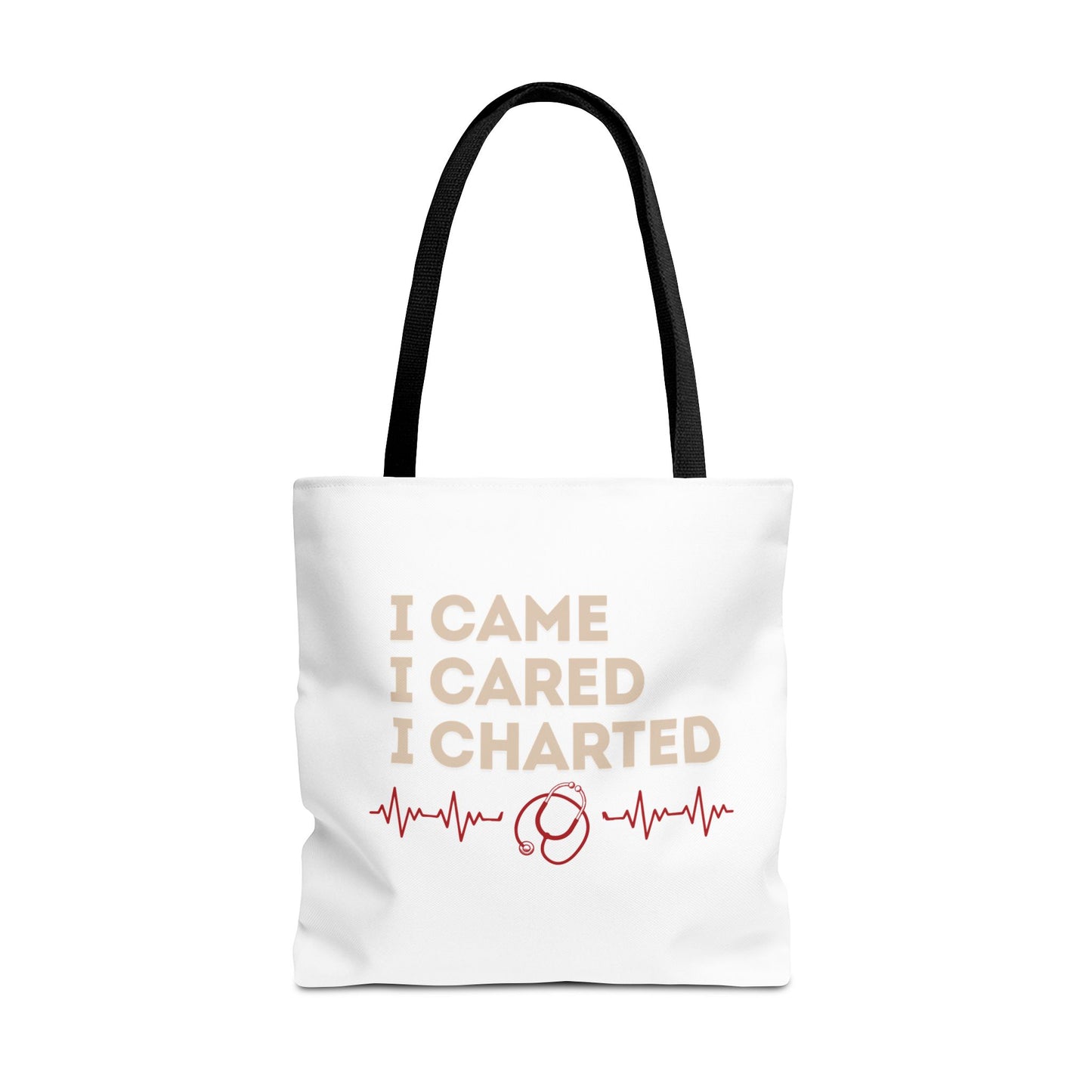 I Came I Cared I Charted Tote Bag