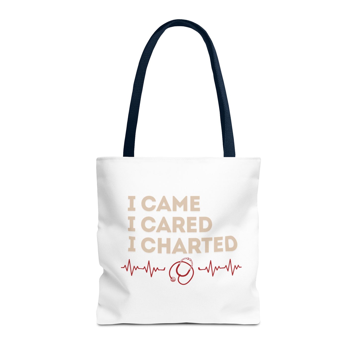 I Came I Cared I Charted Tote Bag