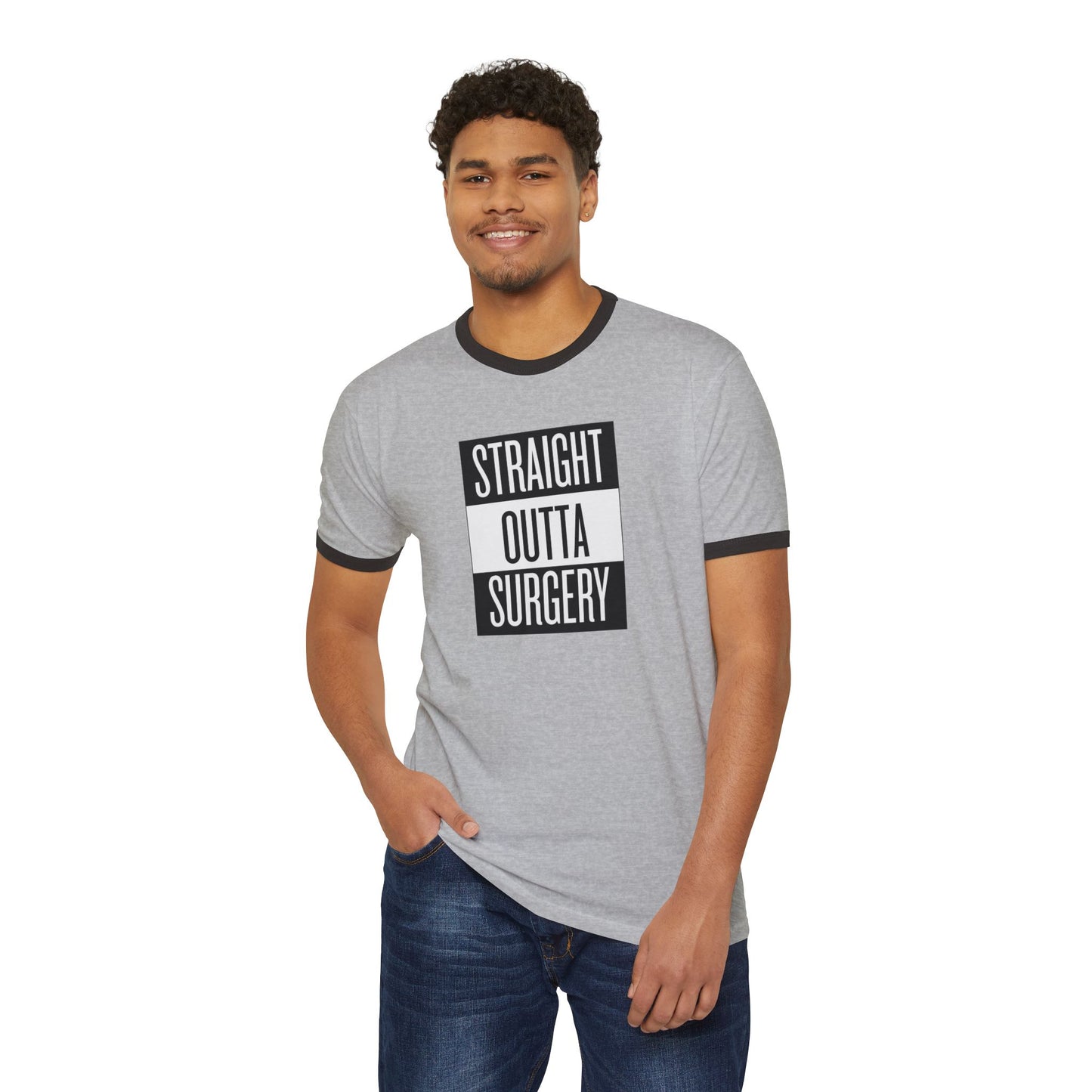 Straight Outta Surgery Unisex Cotton Ringer T-Shirt