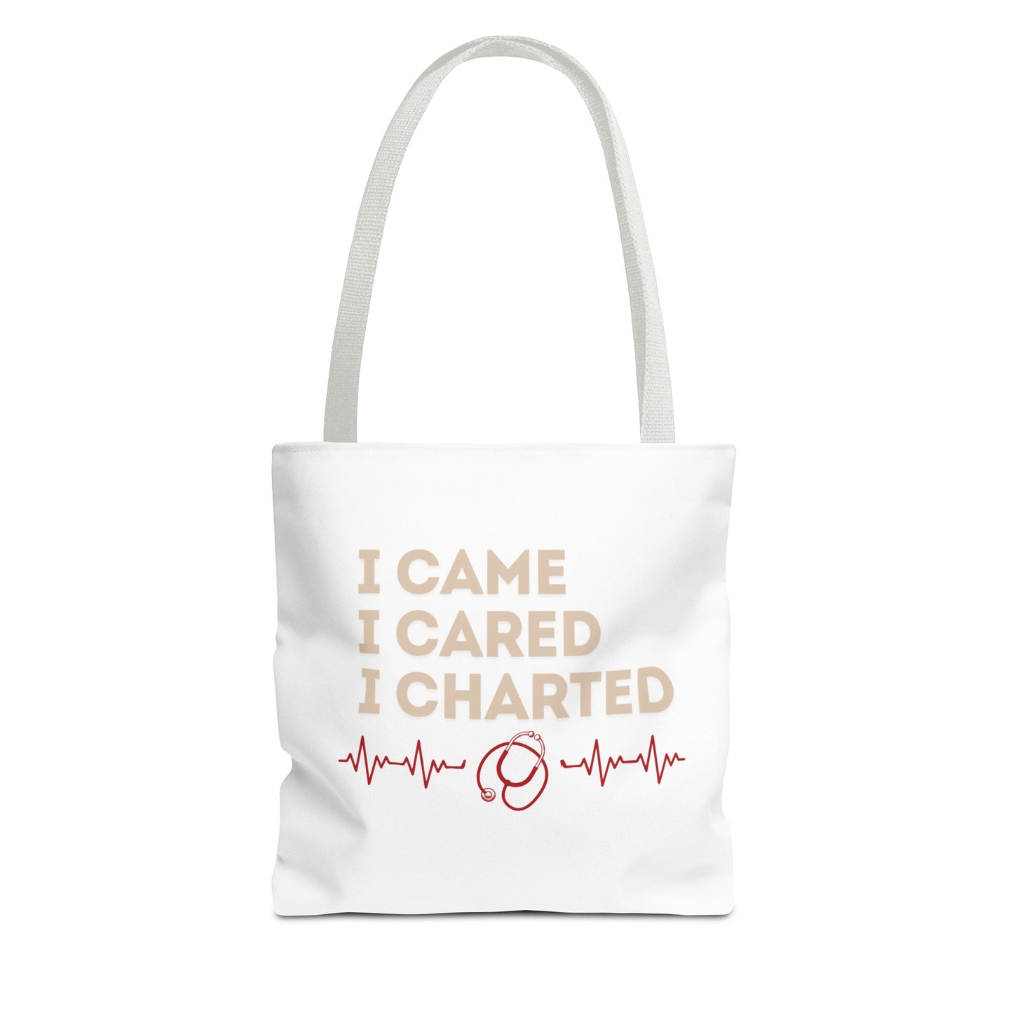 I Came I Cared I Charted Tote Bag