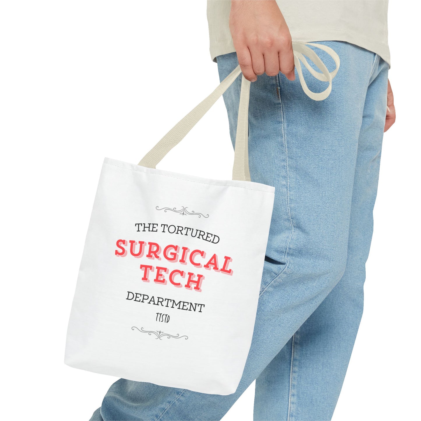 Tortured Surgical Tech Department Tote Bag (AOP)