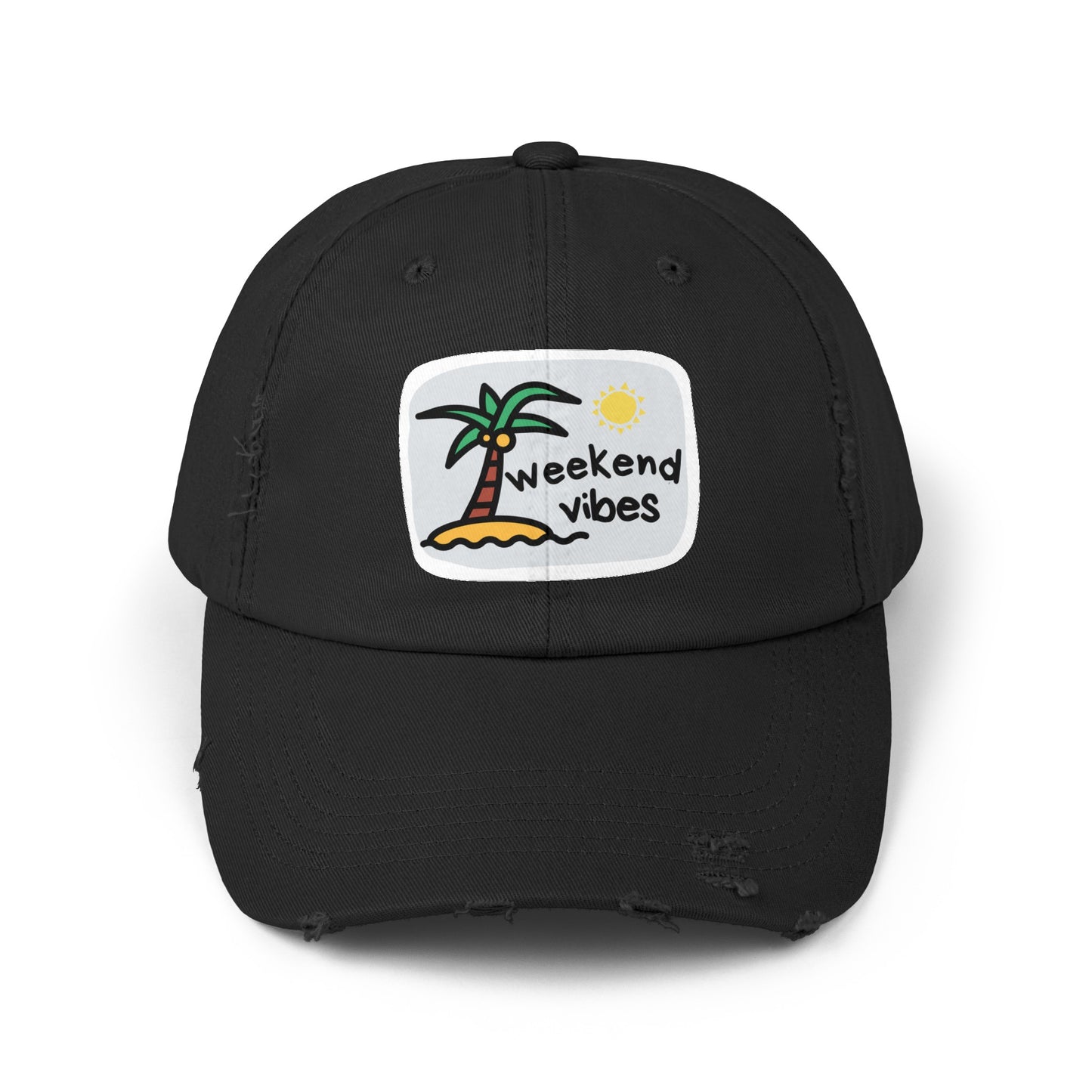 Weekend Beach Vibes Unisex Distressed Cap