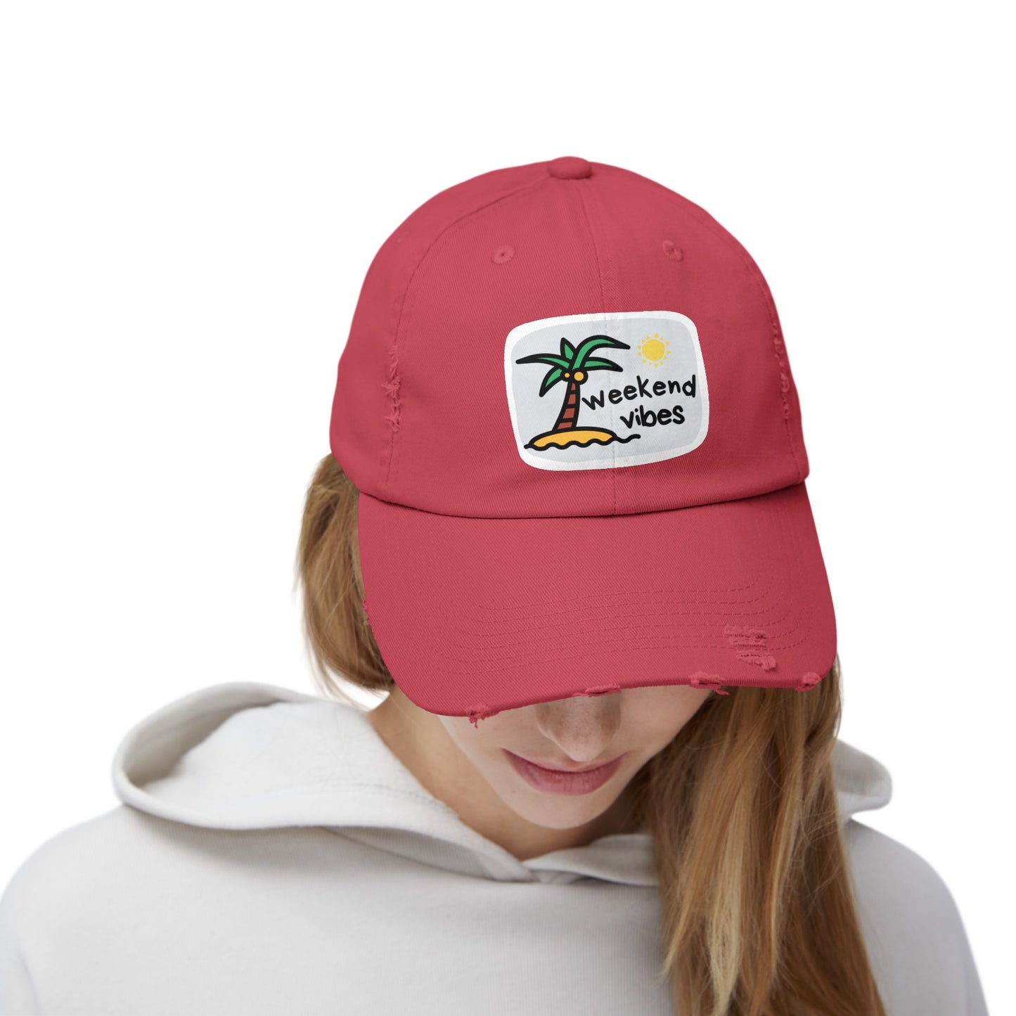 Weekend Beach Vibes Unisex Distressed Cap