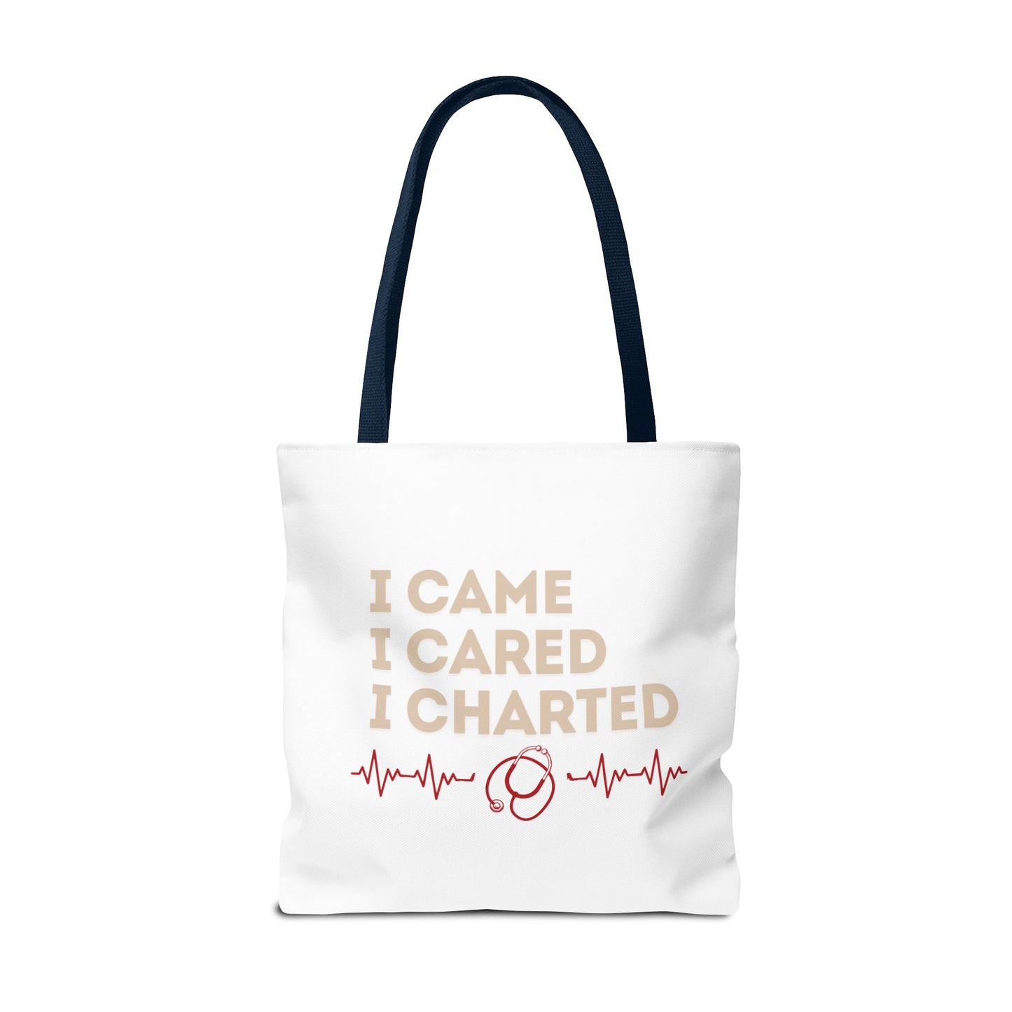 I Came I Cared I Charted Tote Bag