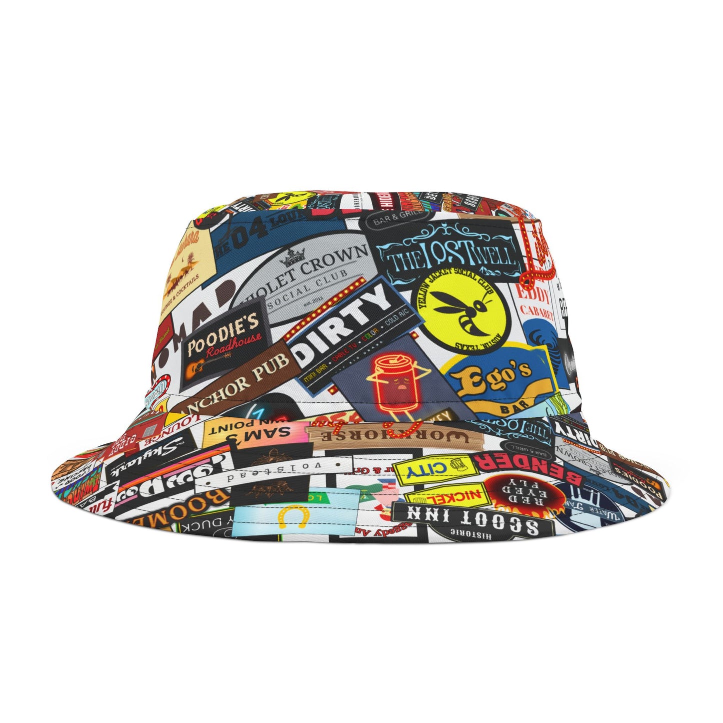 Bucket Hat - Austin Texas Dive Bars Scramble Print