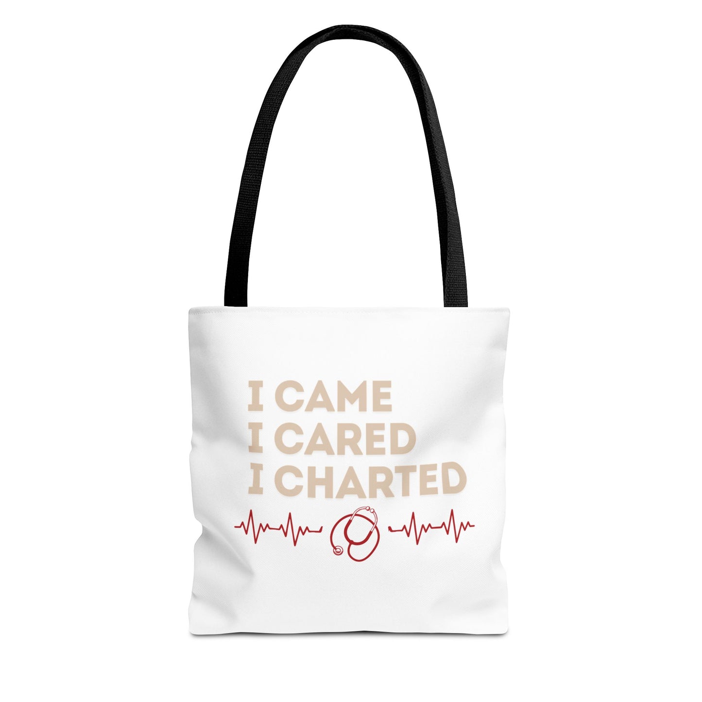 I Came I Cared I Charted Tote Bag