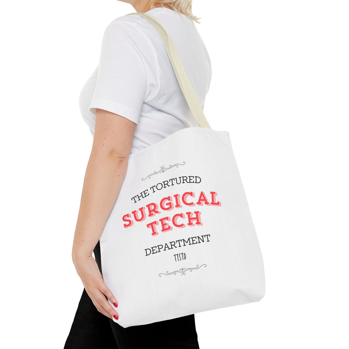 Tortured Surgical Tech Department Tote Bag (AOP)