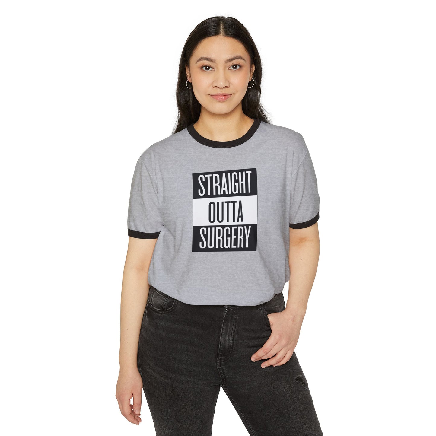 Straight Outta Surgery Unisex Cotton Ringer T-Shirt