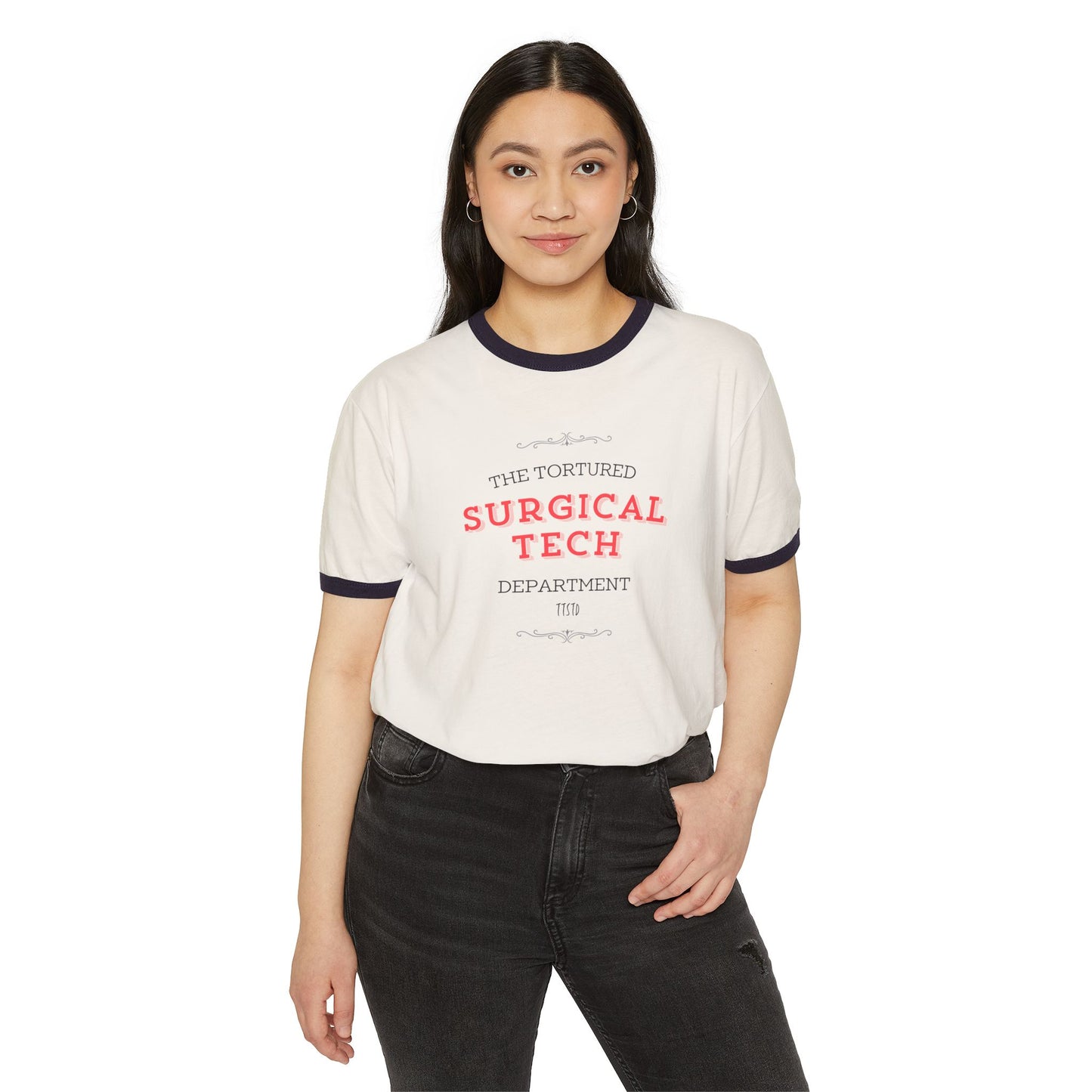 The Tortured Surgical Tech Department Unisex Cotton Ringer T-Shirt