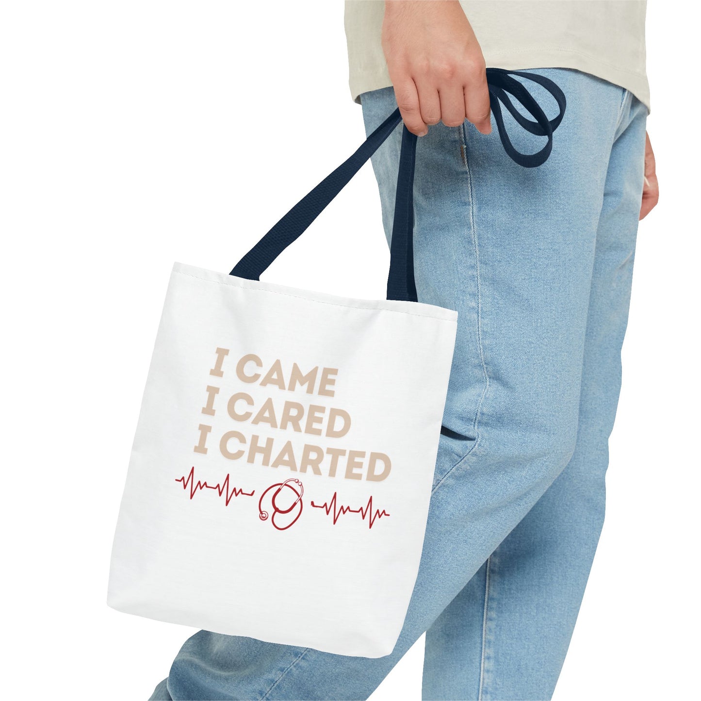 I Came I Cared I Charted Tote Bag