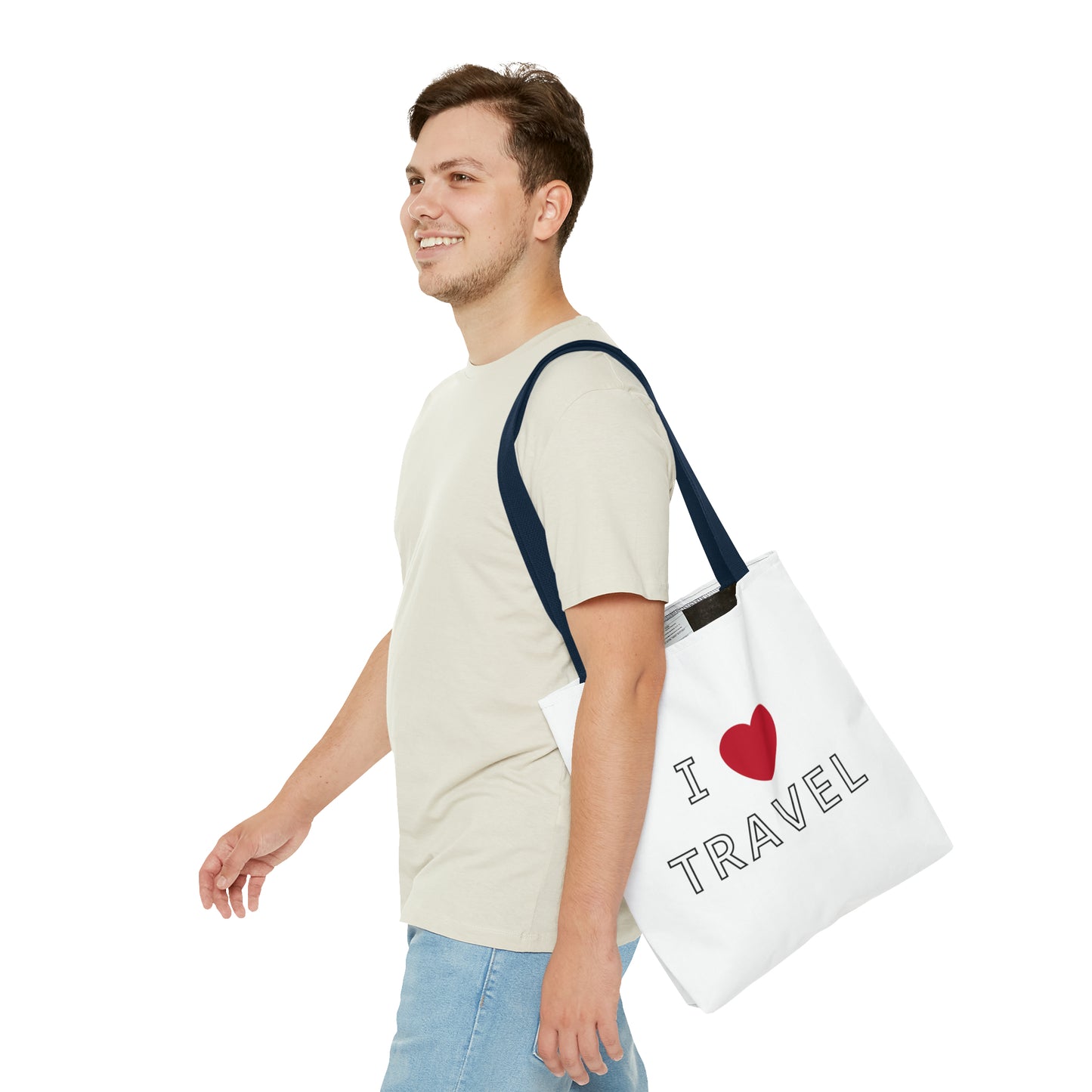 I Love Travel Carry On Tote Bag (AOP)