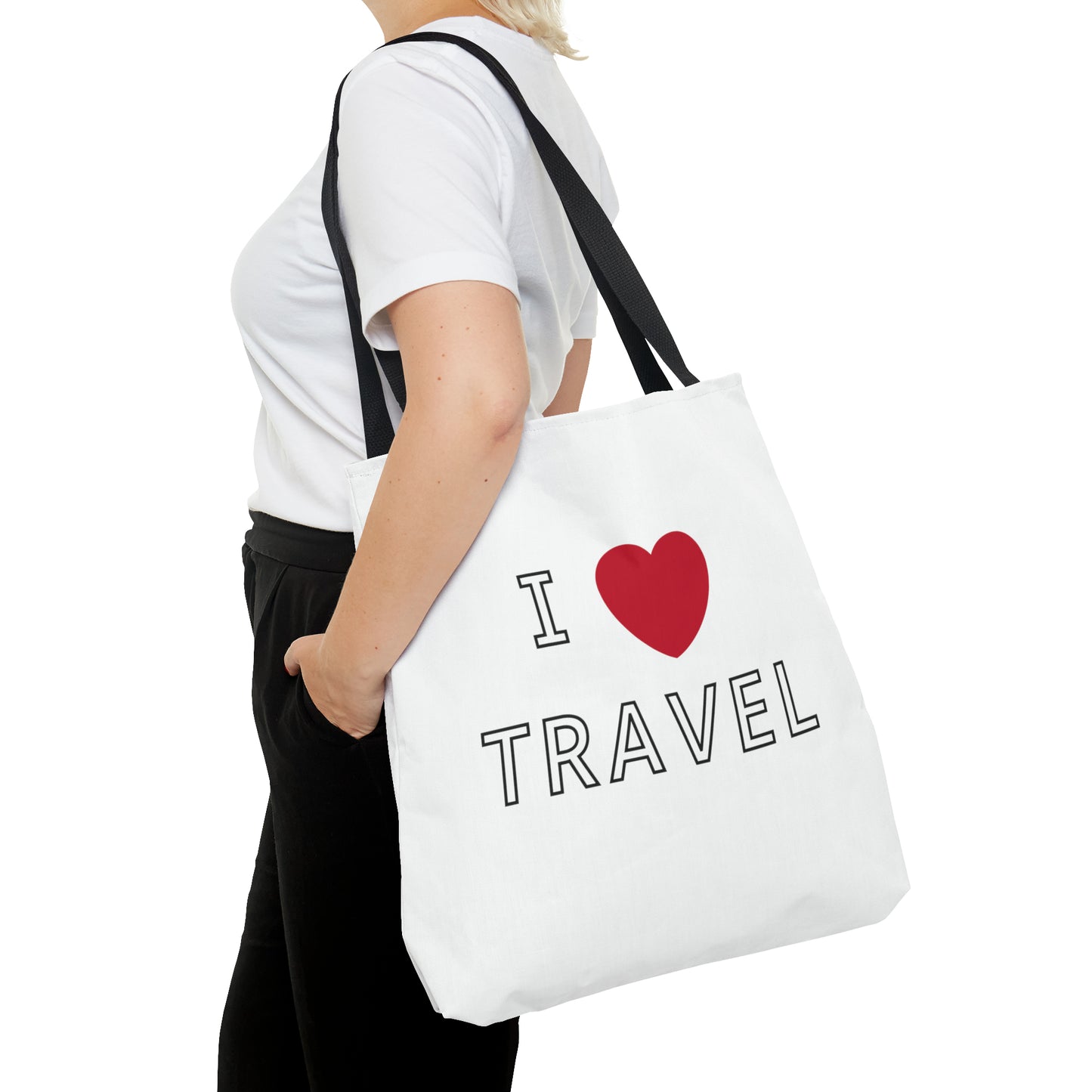 I Love Travel Carry On Tote Bag (AOP)