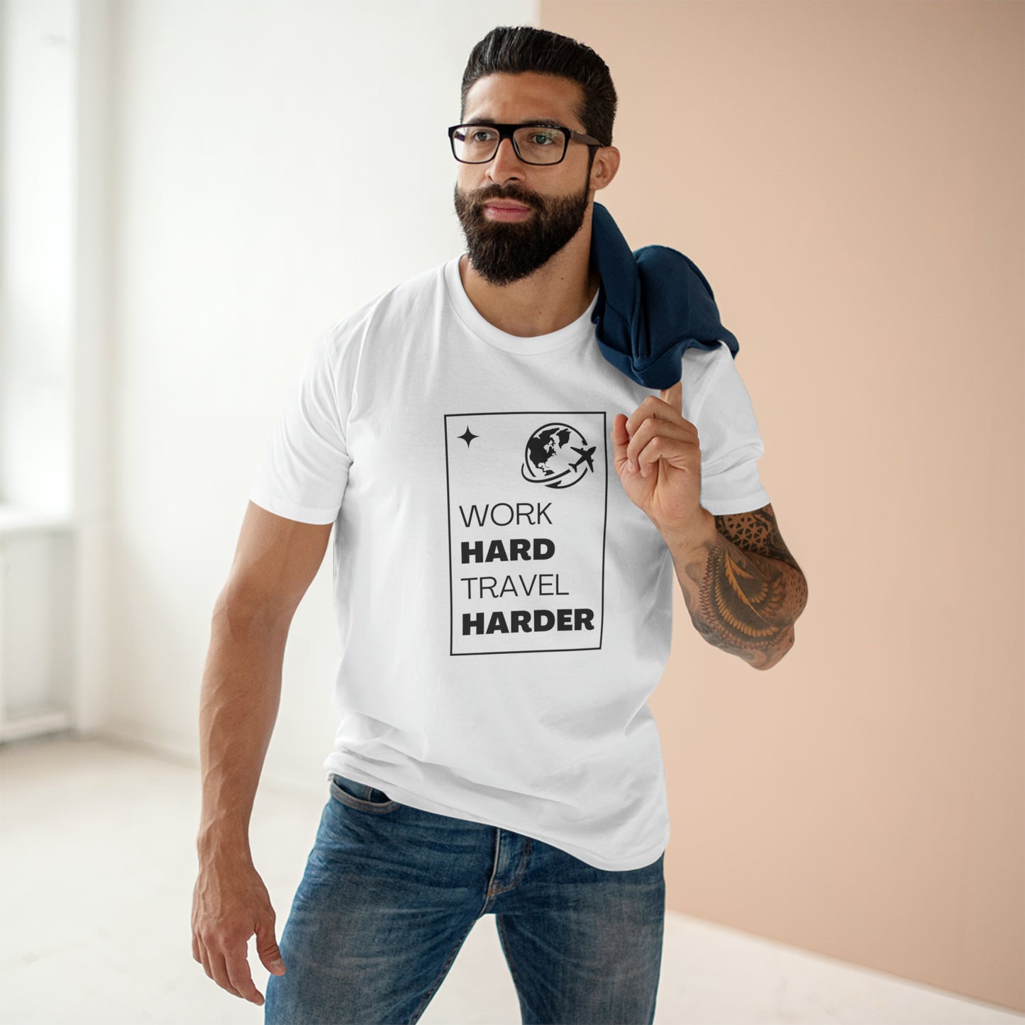 Work Hard Travel Harder Shirt Men's Staple Tee