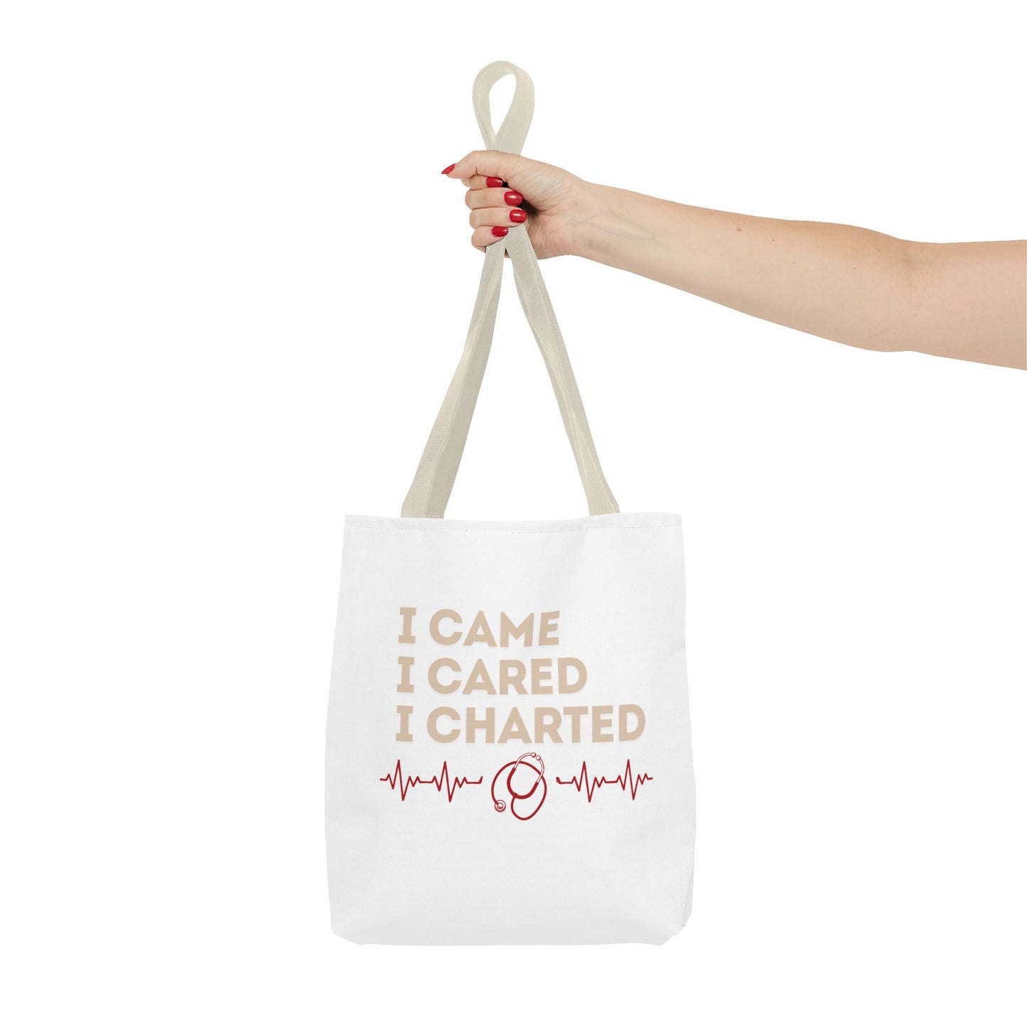 I Came I Cared I Charted Tote Bag