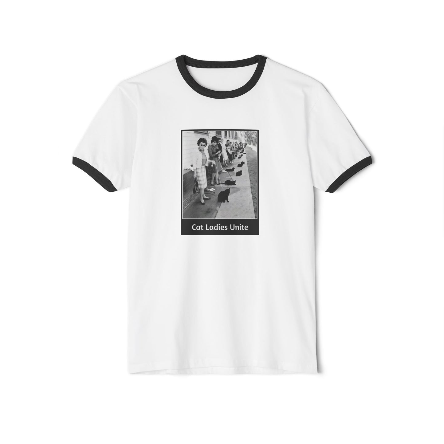 Cat Ladies Unite Unisex Cotton Ringer T-Shirt