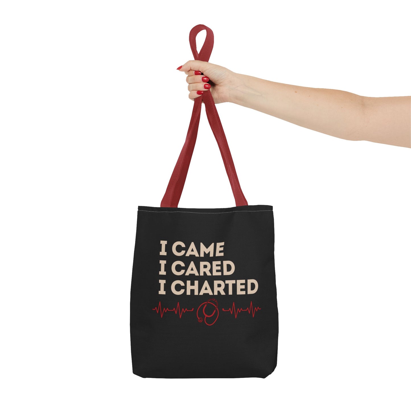 I Came I Cared I Charted Tote Bag