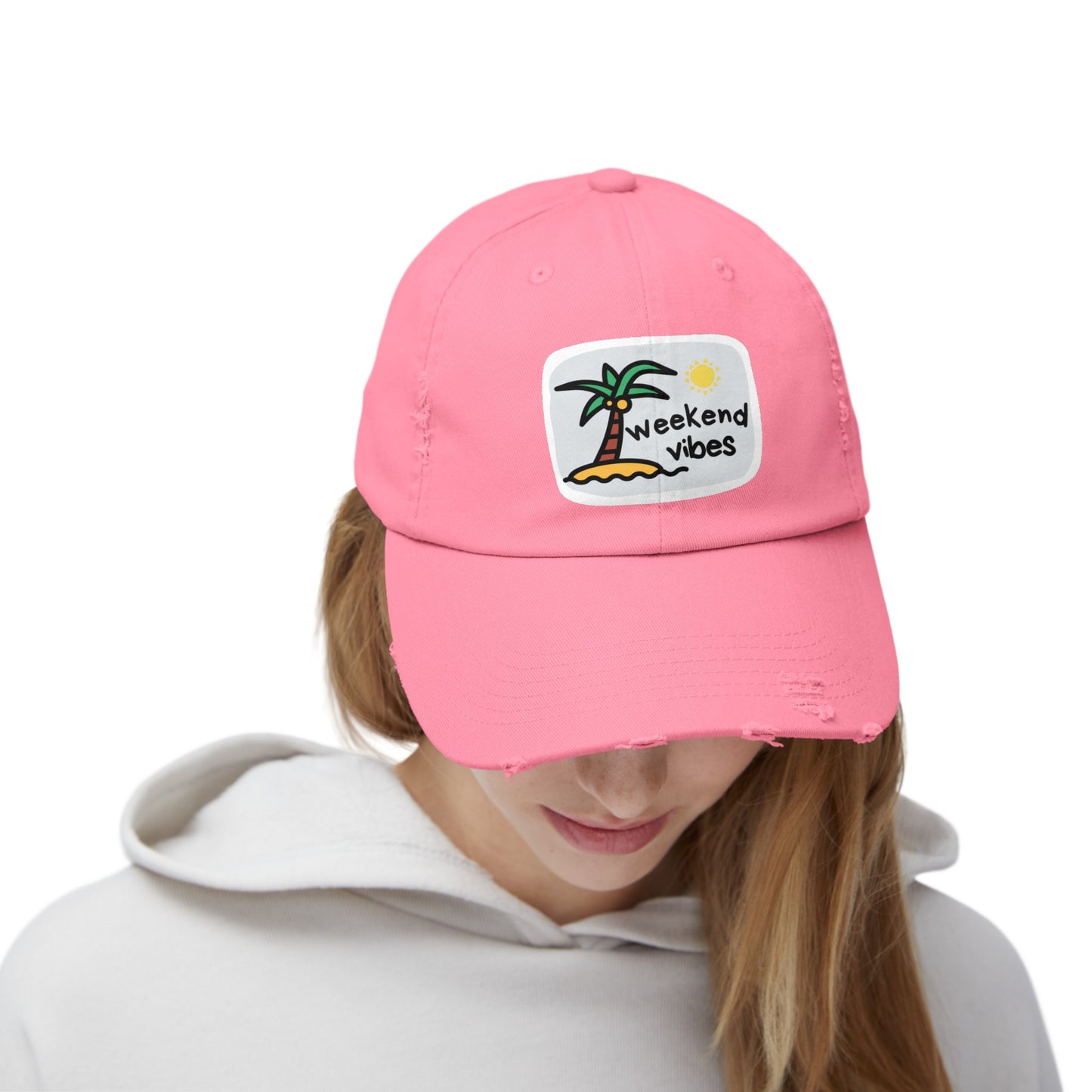 Weekend Beach Vibes Unisex Distressed Cap