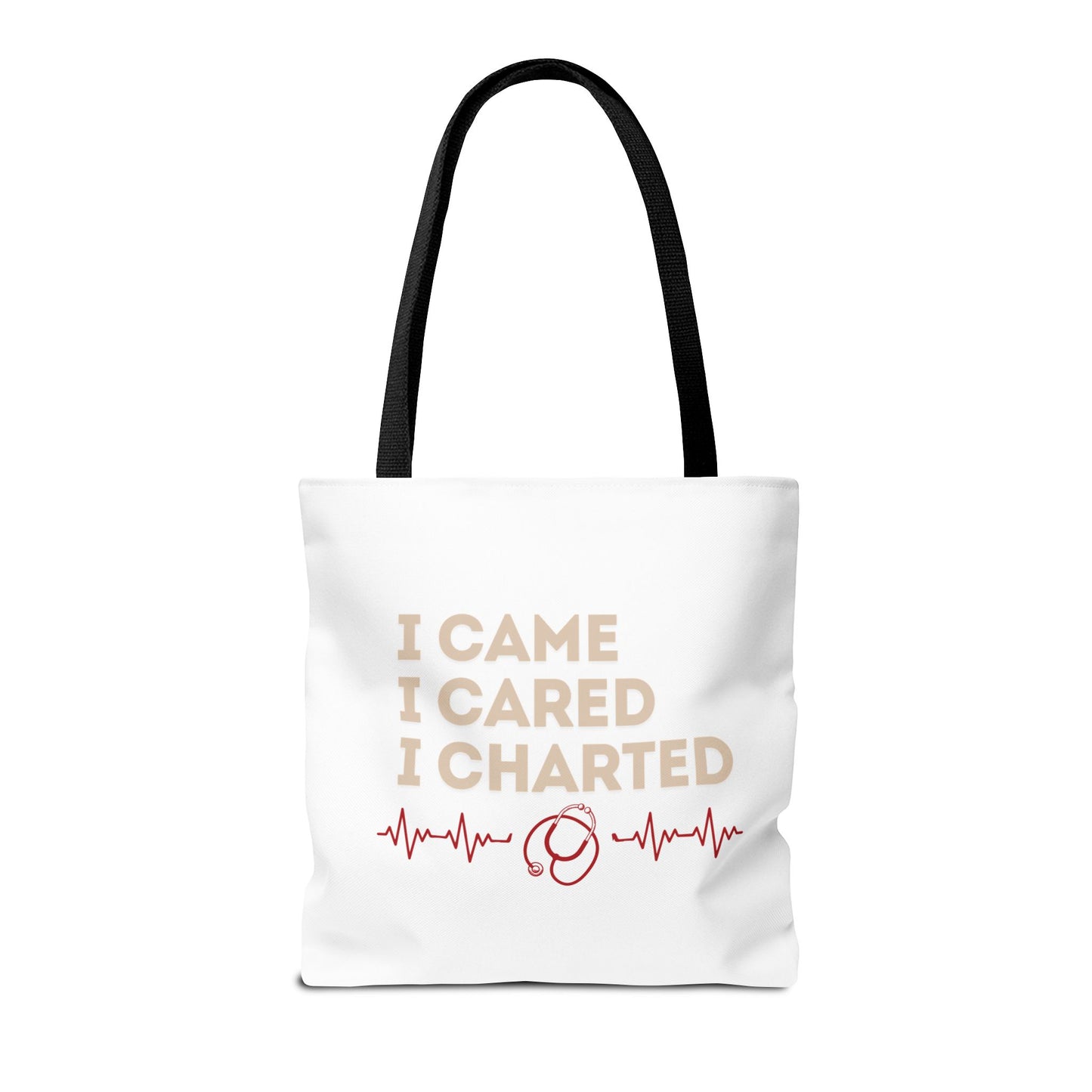 I Came I Cared I Charted Tote Bag